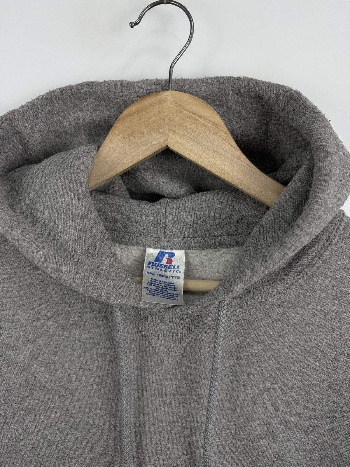 Russell Athletic 🇺🇸 Vintage 90s Russell Athletic Blank Gray Hoodie Rare Retro Size US XXL / EU 58 / 5 - 4 Thumbnail