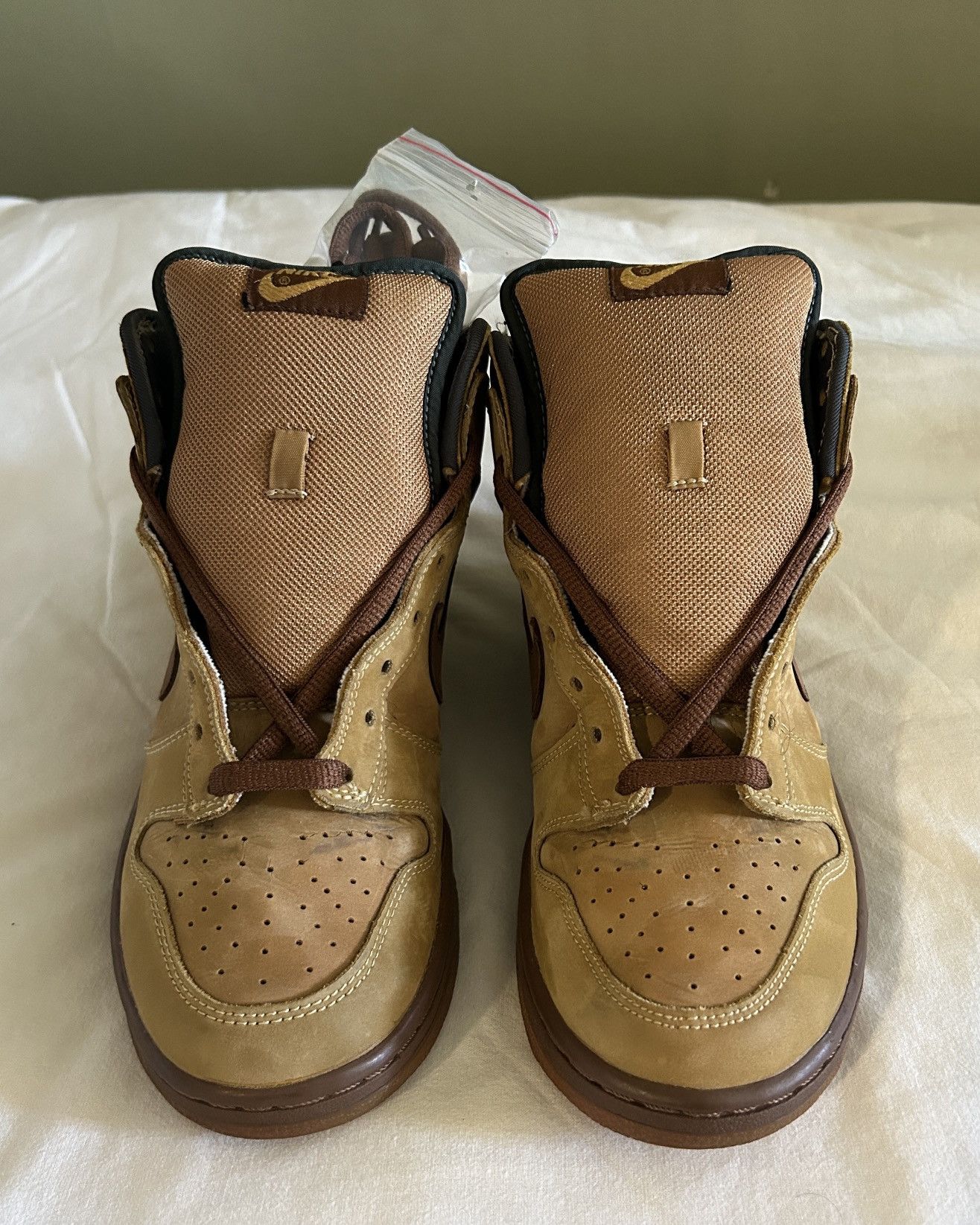 Nike × Vintage 2002 Nike Dunk High Pro Wheat/Bison Size US 10 / EU 43 - 3 Thumbnail
