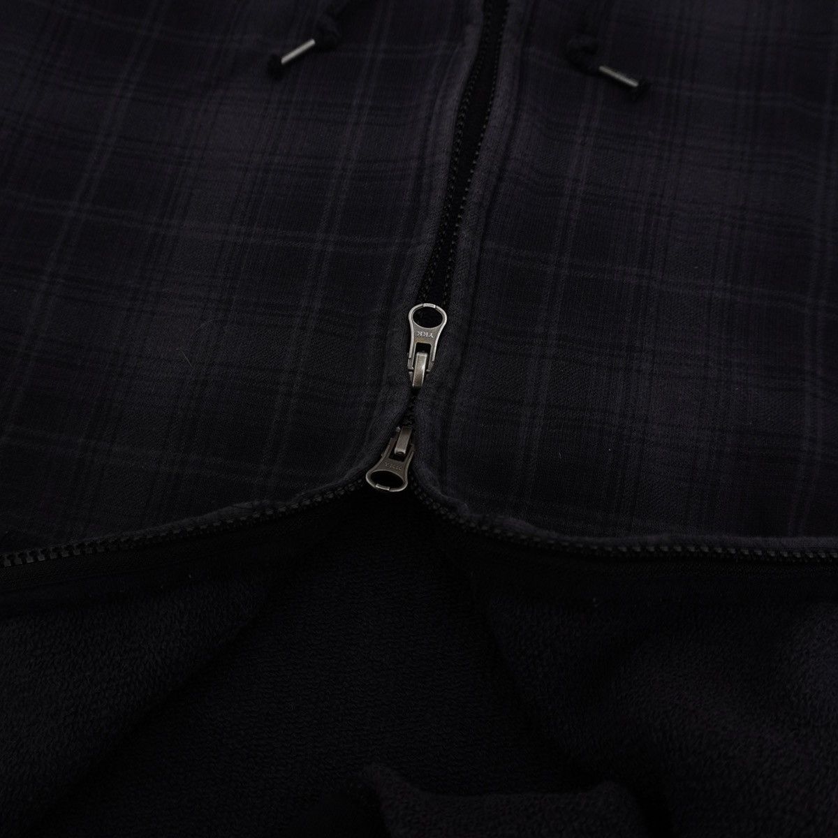 Japanese Brand 90s Japanese Double Zip Plaid Hoodie Fur Hoodie HG style Size US L / EU 52-54 / 3 - 9 Thumbnail