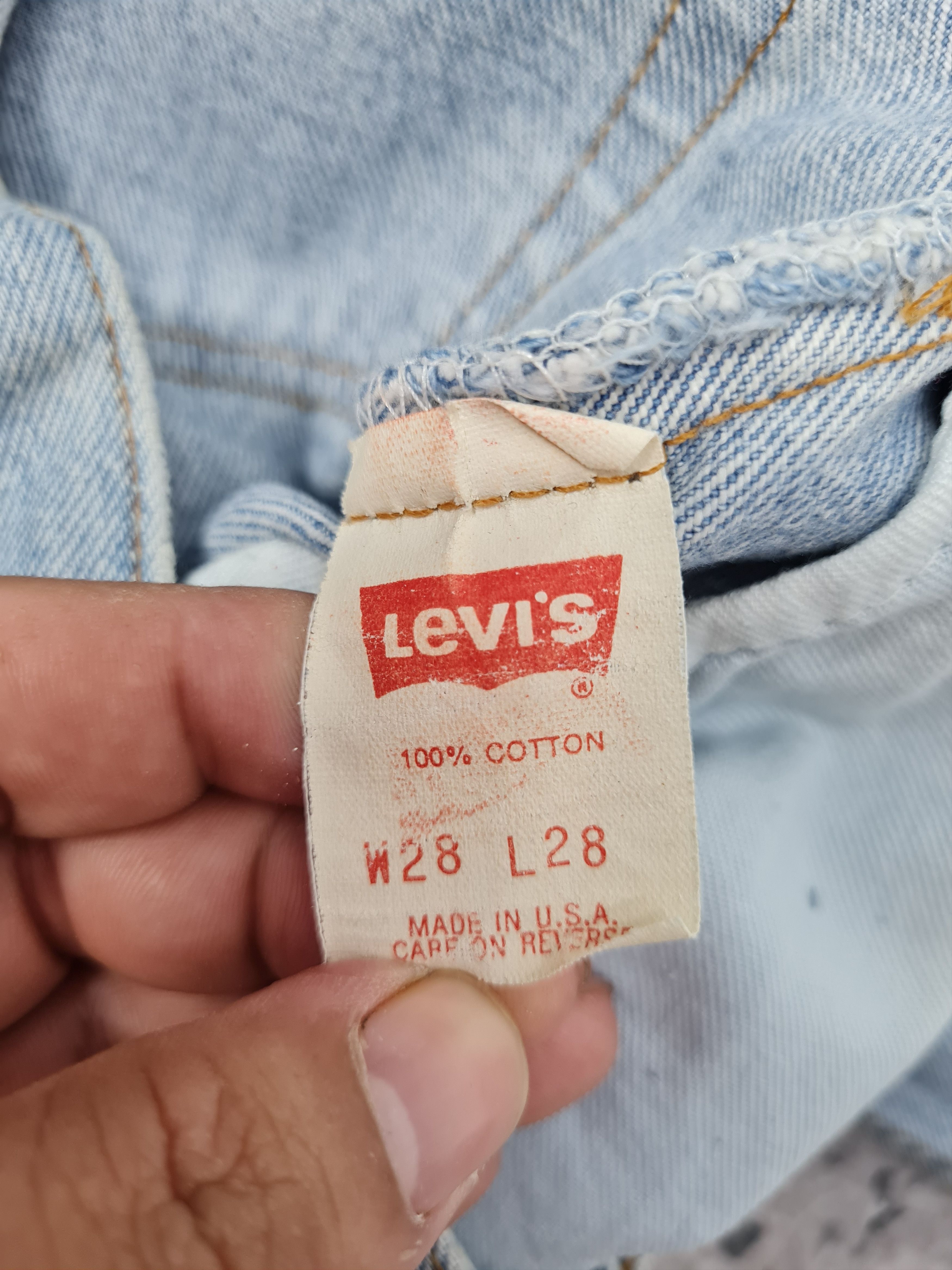 Levi's Vtg 90's LEVIS 501 Faded Light Blue Jeans L0387 Size 27X28.5 Size US 27 - 11 Thumbnail