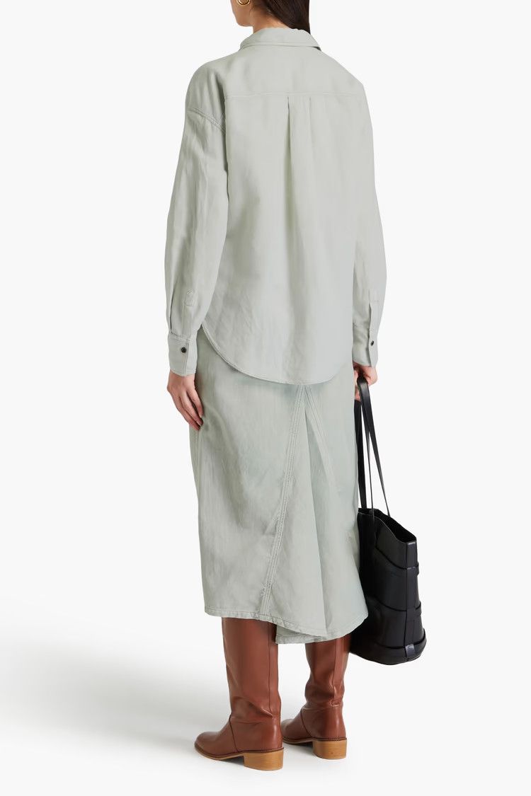Brunello Cucinelli o1y0725 Shirt in Sage Green Size L / US 10 / IT 46 - 3 Thumbnail