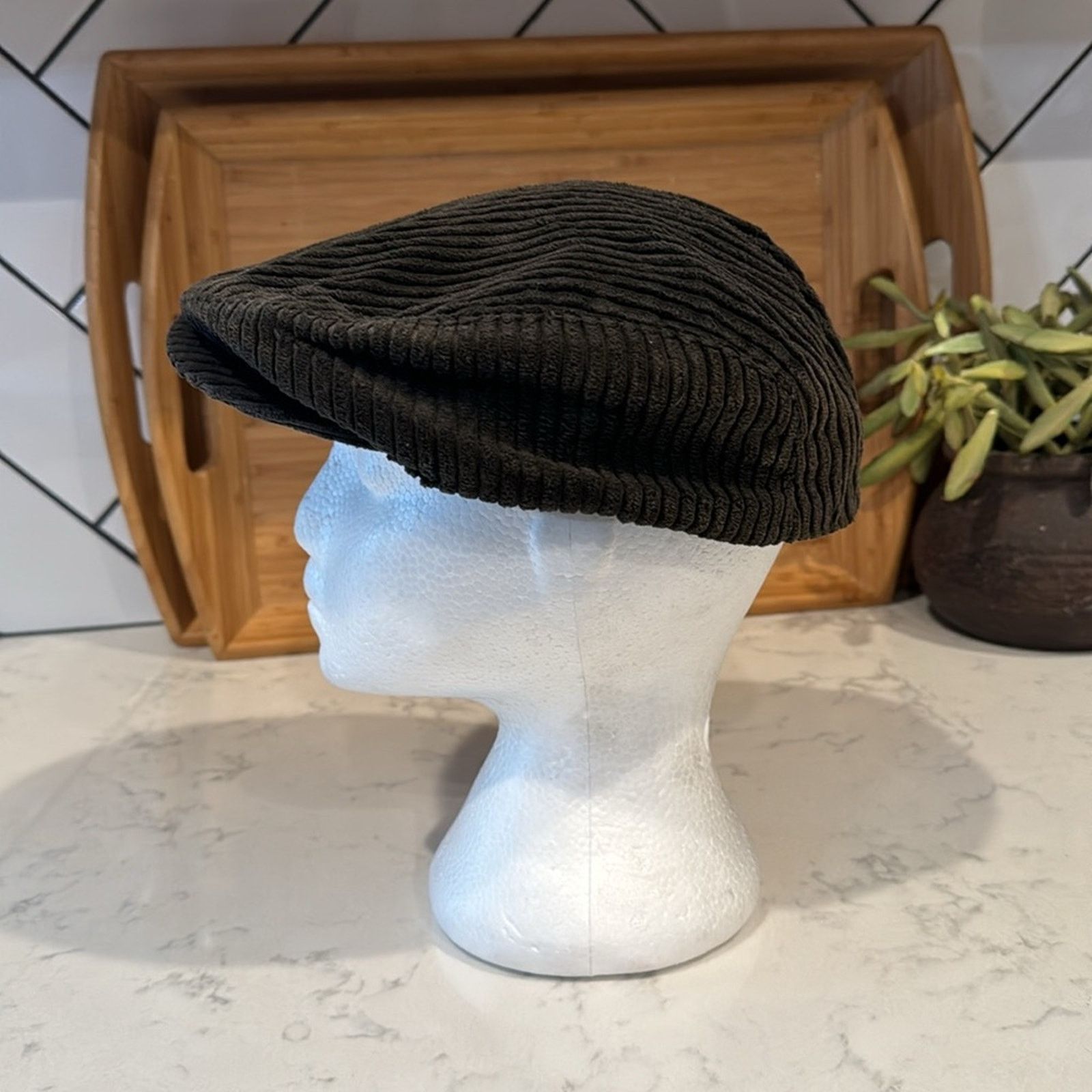 Other UK Vintage Scandia Woods Brown Corduroy Newsboy Cap 50s sz l/XL Size ONE SIZE - 3 Thumbnail