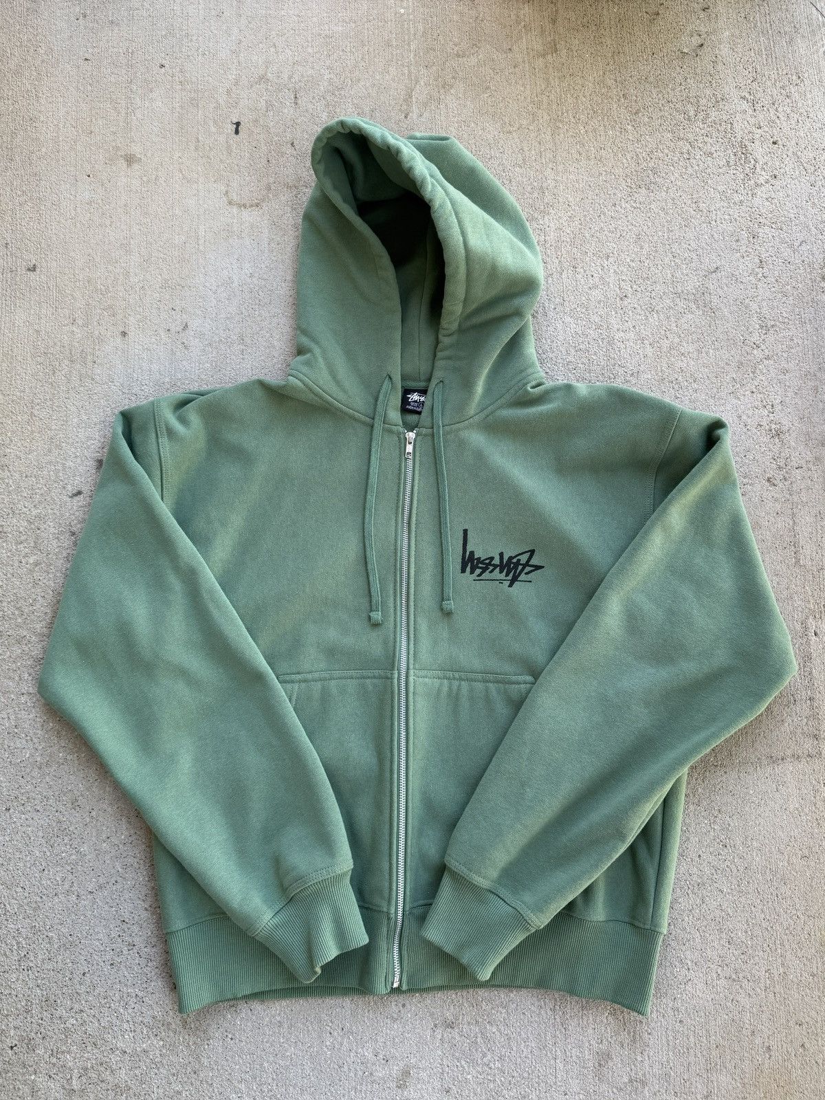 トップス 00s stussy monogram zip hoodie M khaki Stussy Stock Logo Zip Hoodie Zephyr Green Men's - SS24 - US