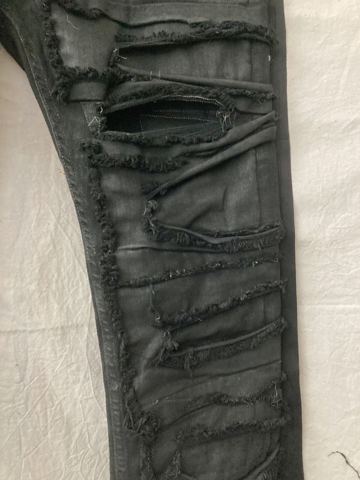 Rick Owens Drkshdw Rick Owens Black Foil Slash Stretch Denim Size US 29 - 16 Thumbnail