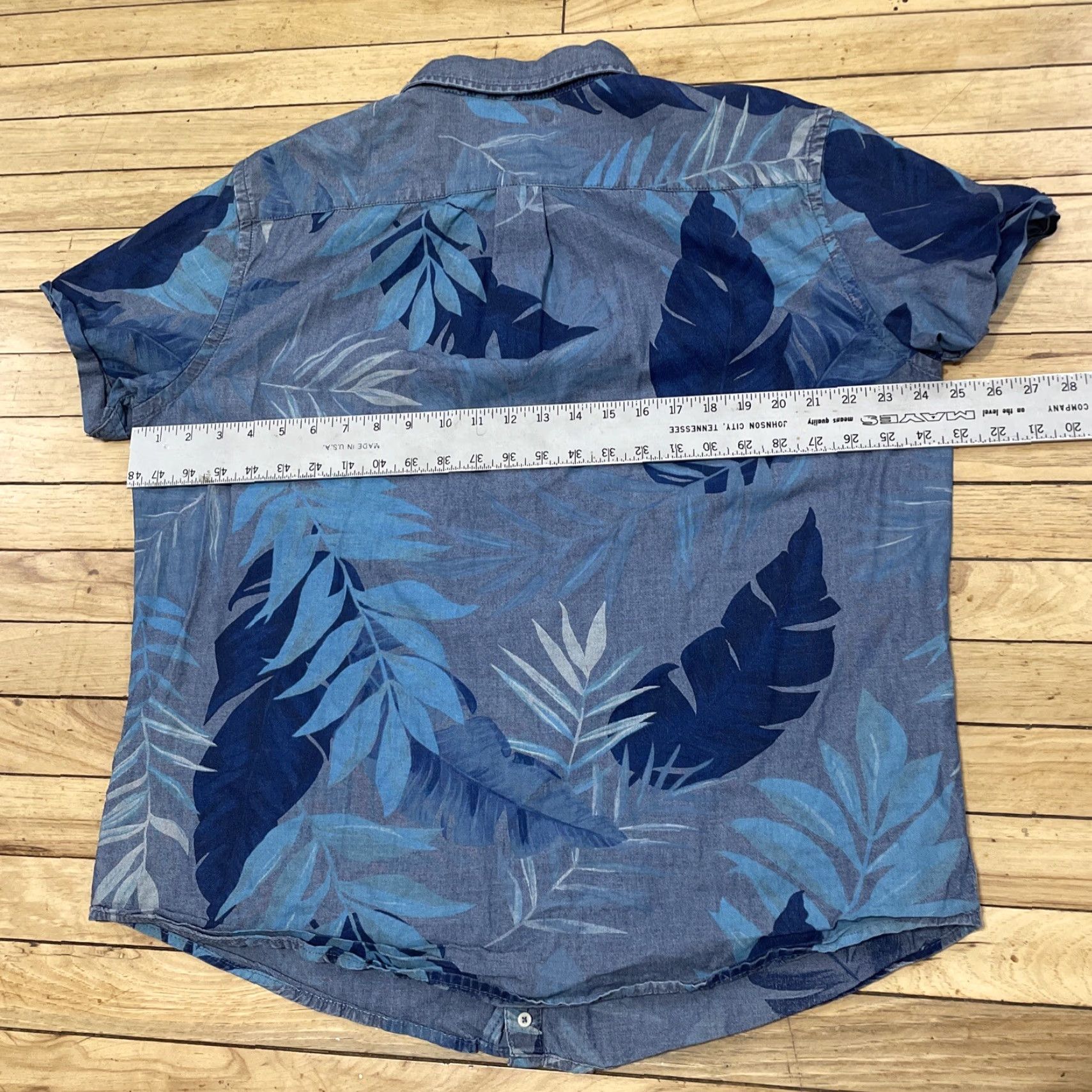 Vintage VINTAGE Arizona Jeans Mens Hawaiian Chambray Shirt XL Floral Blue Twill Oxford Casual XL Size US XL / EU 56 / 4 - 7 Thumbnail