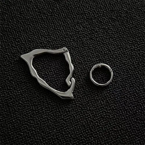 Jewelry Silver Geometric Hoop Earrings, Modern Minimalist Jewelry Size ONE SIZE - 2 Thumbnail
