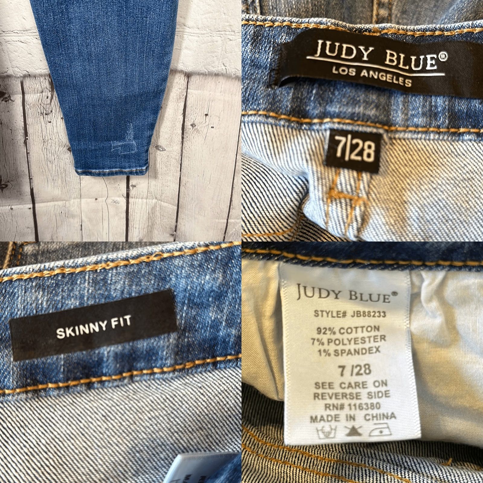 Vintage Judy Blue Jeans Women Skinny High Waist 88233 7 Juniors Blue Lemon Patch Style 88233 Boys Girls Size 28" / US 6 / IT 42 - 8 Thumbnail