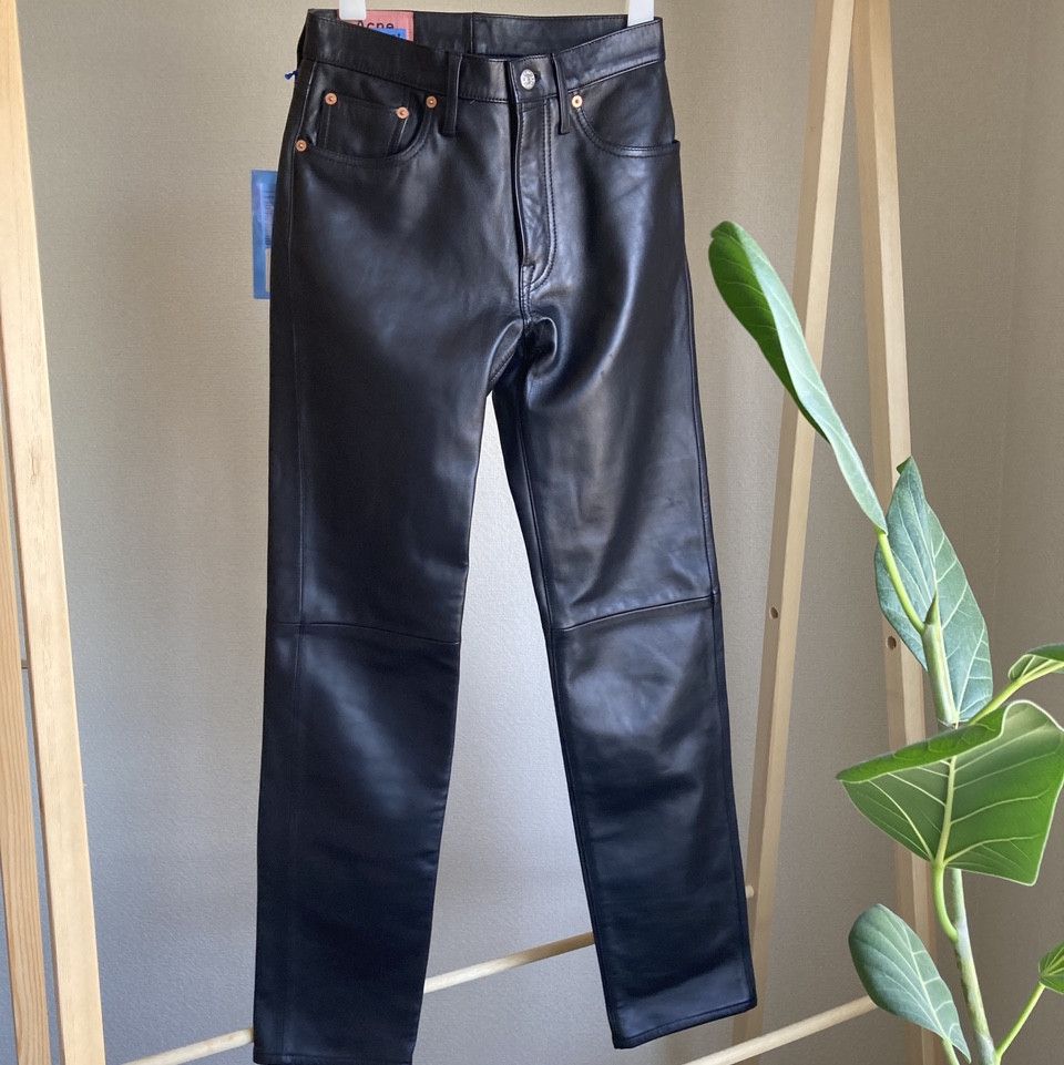 Acne Studios Acne Studio 1997 Black Leather Pants AK018 !Brand New! Size 25" / US 0 / IT 36 - 1 Thumbnail