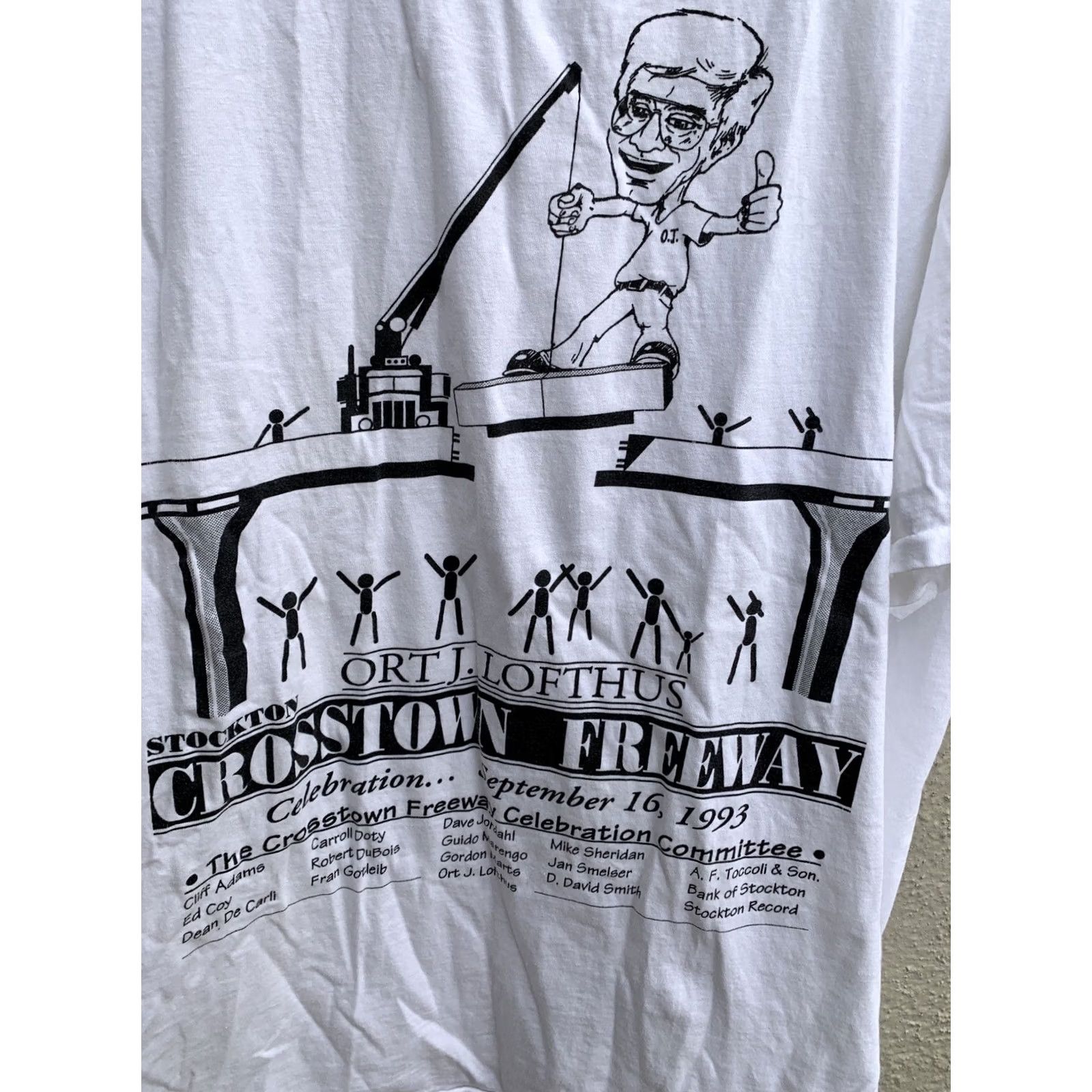 Vintage VINTAGE Oneita Shirt XL White 90s California Crosstown Freeway Celebration T Shirt Mens Size US XL / EU 56 / 4 - 5 Thumbnail