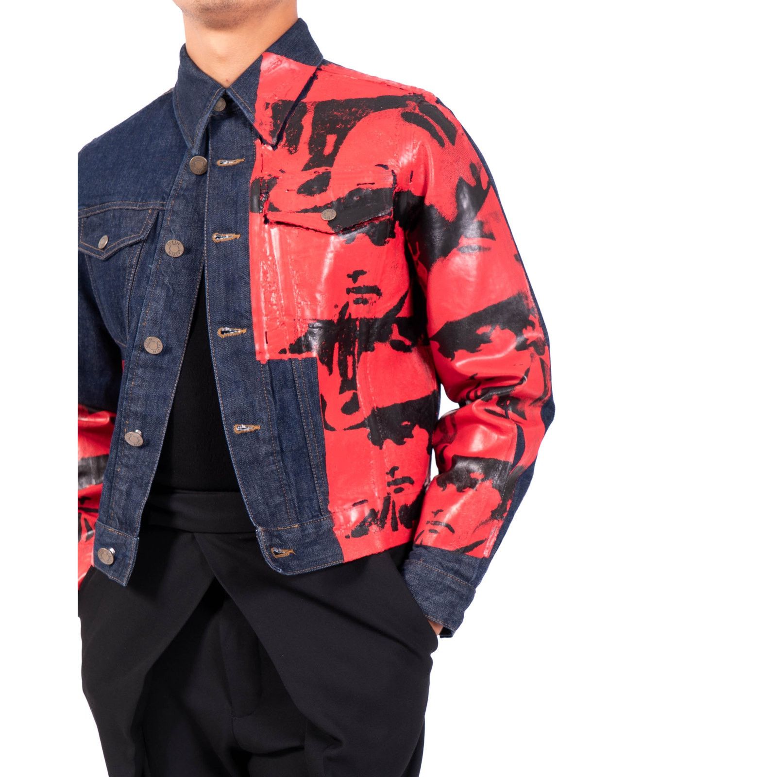 Calvin Klein 205W39NYC SS18 Dennis Hopper Screenprinted Denim Trucker Jacket Size US S / EU 44-46 / 1 - 5 Thumbnail