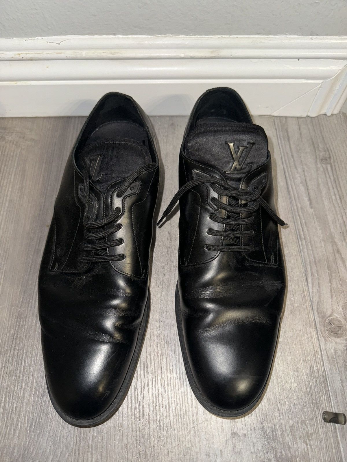 Louis Vuitton Louis Vuitton logo dress shoes leather | Grailed