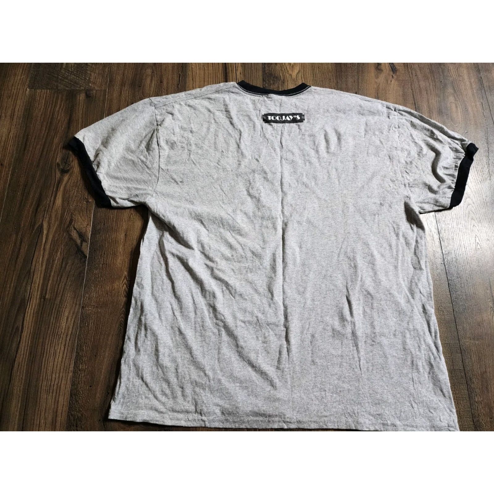 Port & Company Mens Port & Company T-Shirt 2XL TooJay's Deli Ringer Graphic Print Short Sleeve Crew Neck Gray 80s Florida Restaurant Mens Size US XXL / EU 58 / 5 - 2 Thumbnail