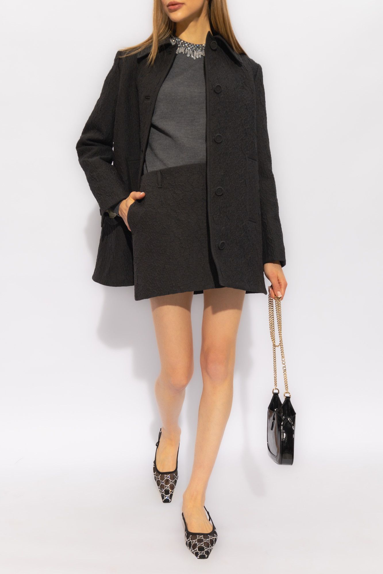 Gucci o1la5ras0526 Technical Cotton Coat in Black Size XS / US 0-2 / IT 36-38 - 2 Thumbnail