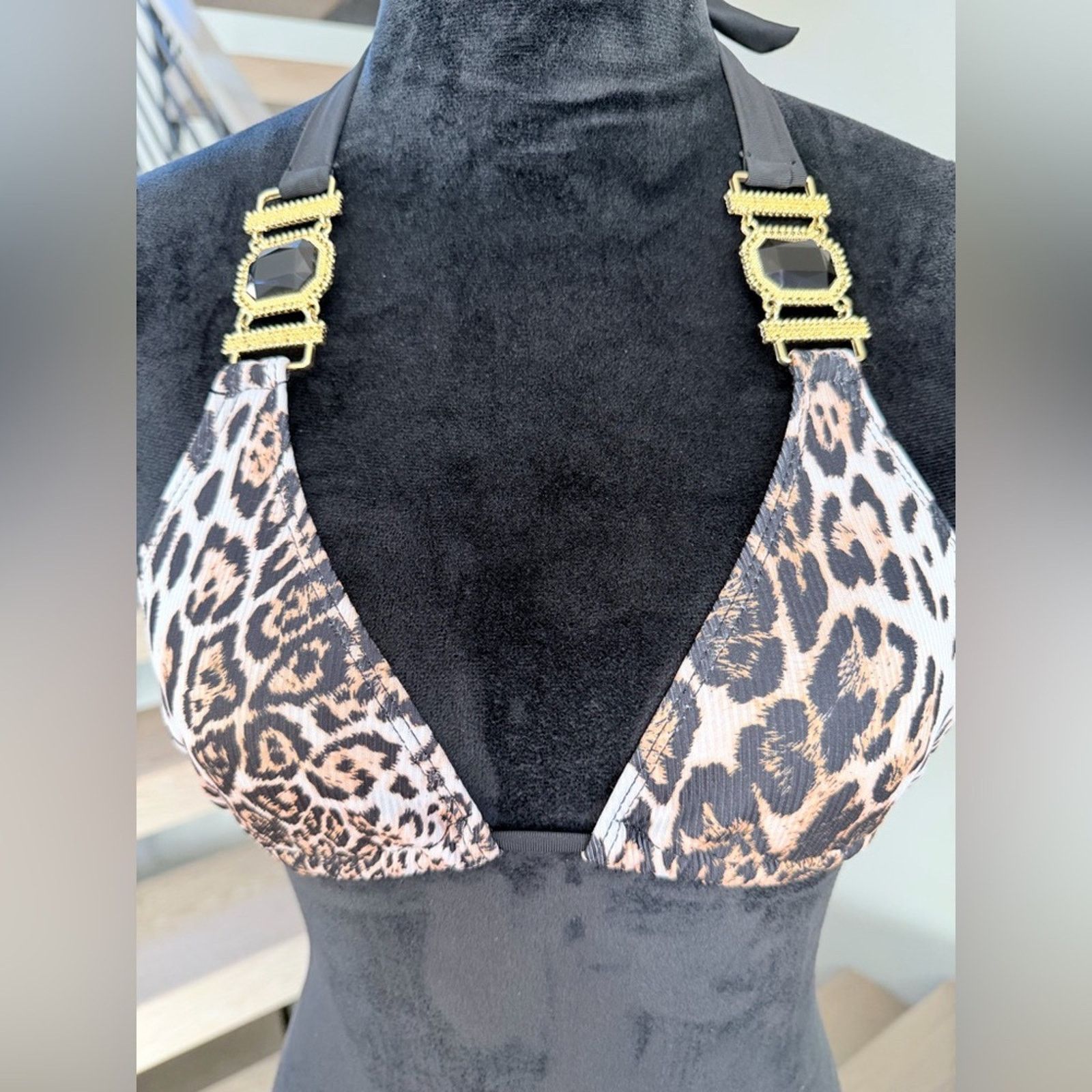 Other Leopard Print Bikini Top Swim Bathing Top size S Size ONE SIZE - 5 Thumbnail