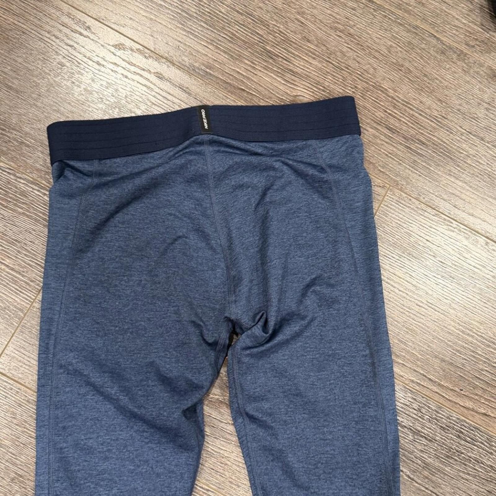 Nike Nike Pro Men’s Running Tights Heathered Blue Size Medium Size ONE SIZE - 9 Thumbnail