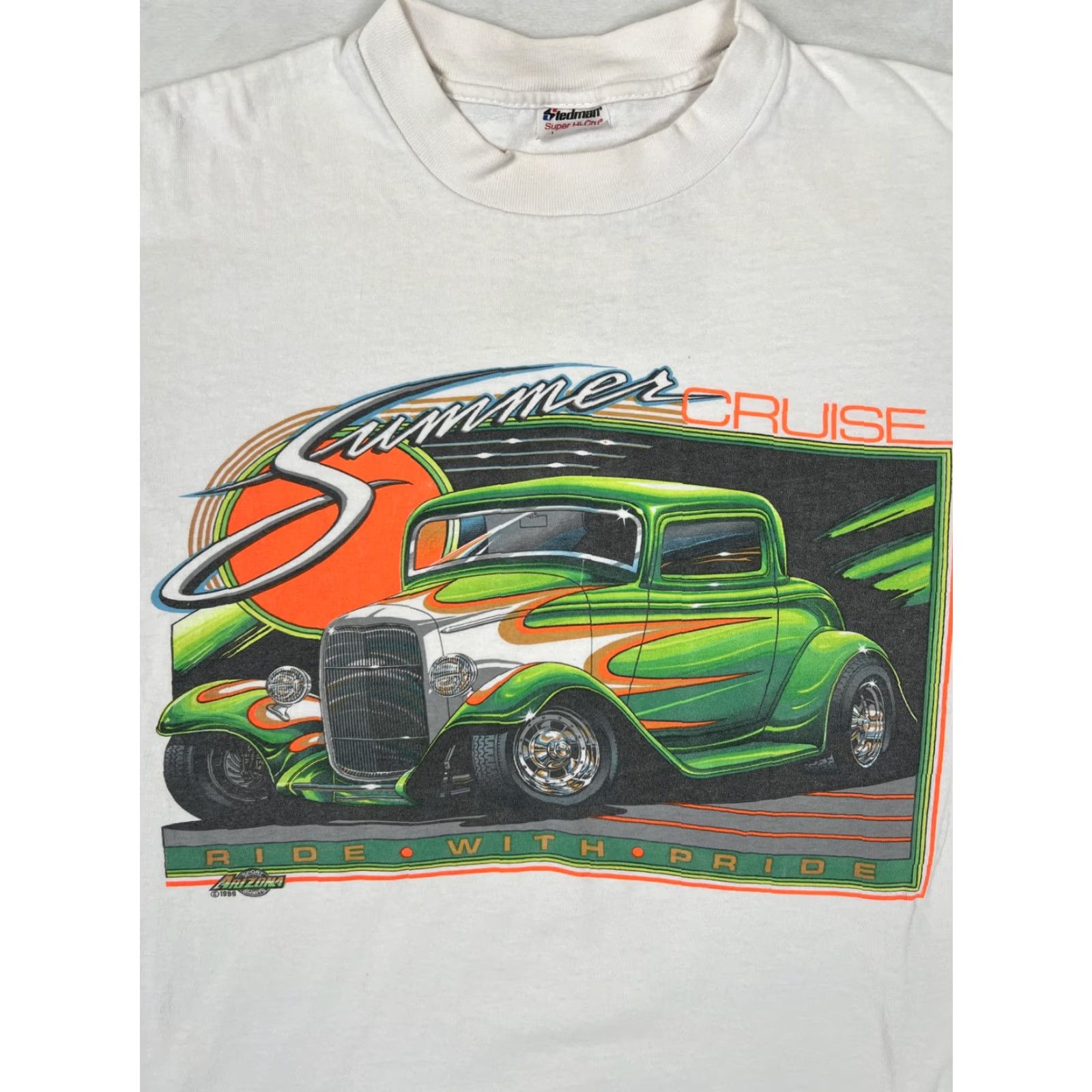 Vintage VINTAGE Auto Botz Summer Cruise Shirt Mens L White Graphic Print 1989 Hot Rod Cars Summer Crew Neck Size US L / EU 52-54 / 3 - 2 Thumbnail