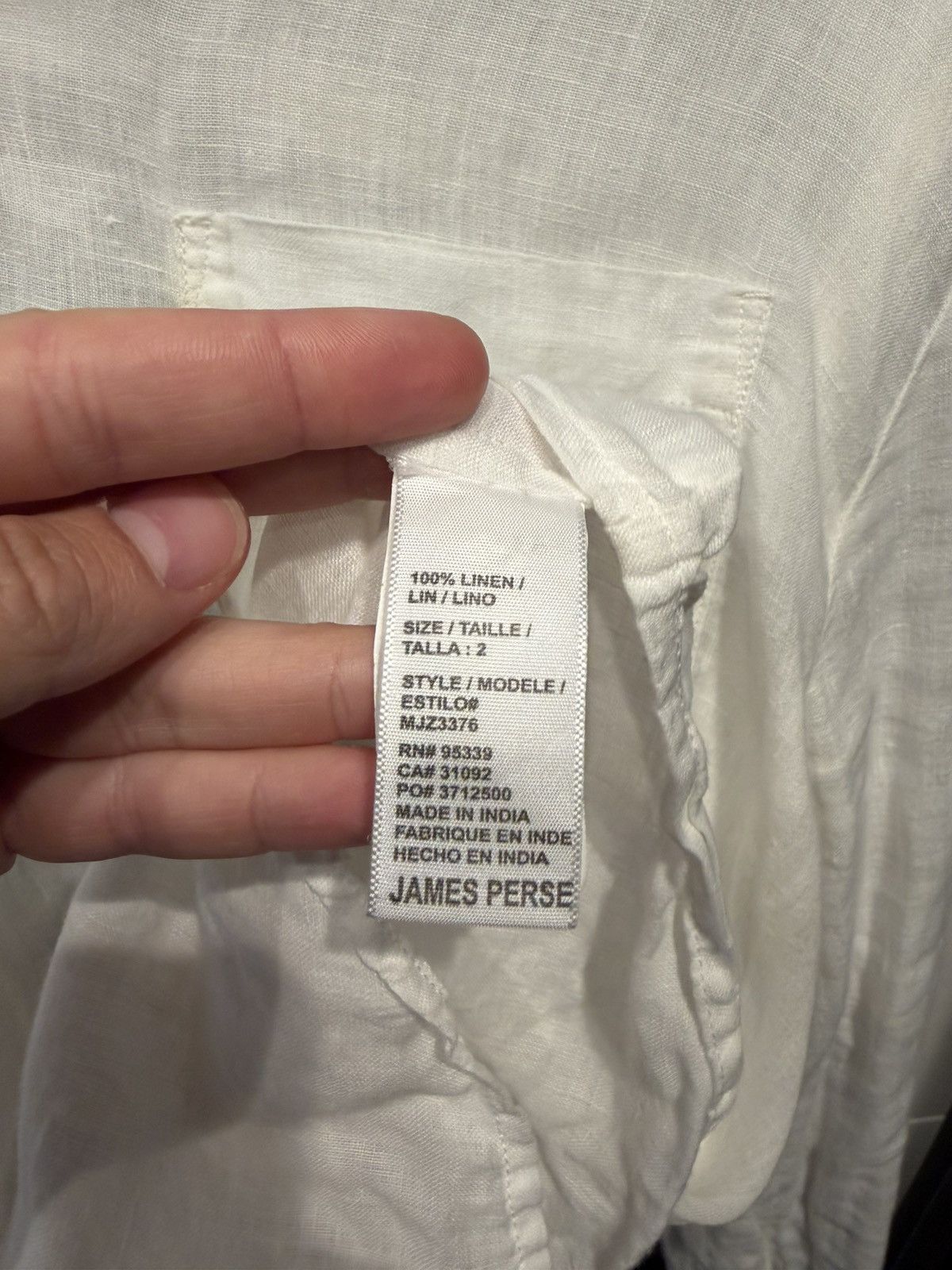 James Perse James Perse White Linen Size US M / EU 48-50 / 2 - 4 Thumbnail