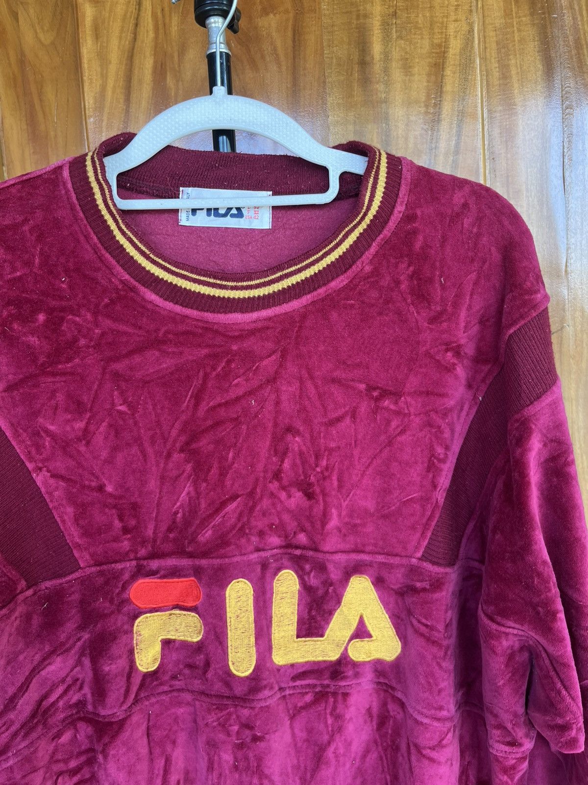 Fila Vintage 80s Fila Velour Sweatshirt Size US L / EU 52-54 / 3 - 2 Thumbnail
