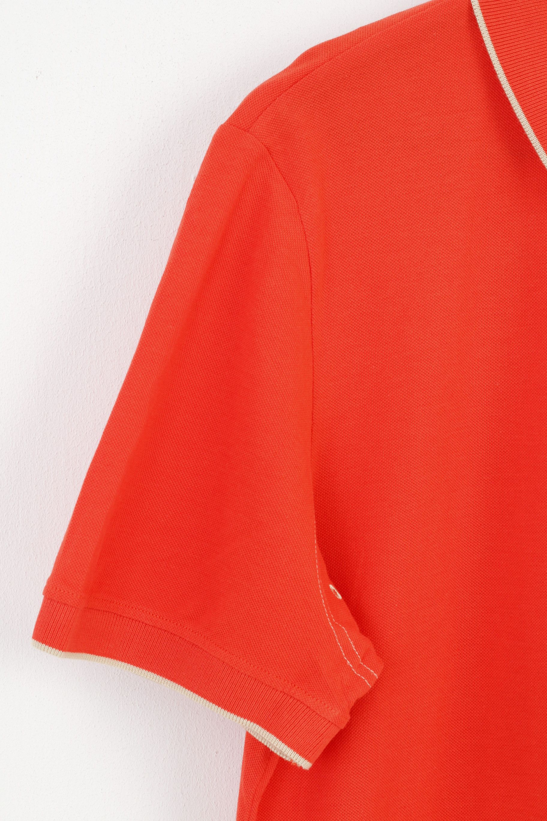 Vintage Nero Perla Men L Polo Shirt Orange Detailed Buttons 10845 Size US L / EU 52-54 / 3 - 3 Thumbnail