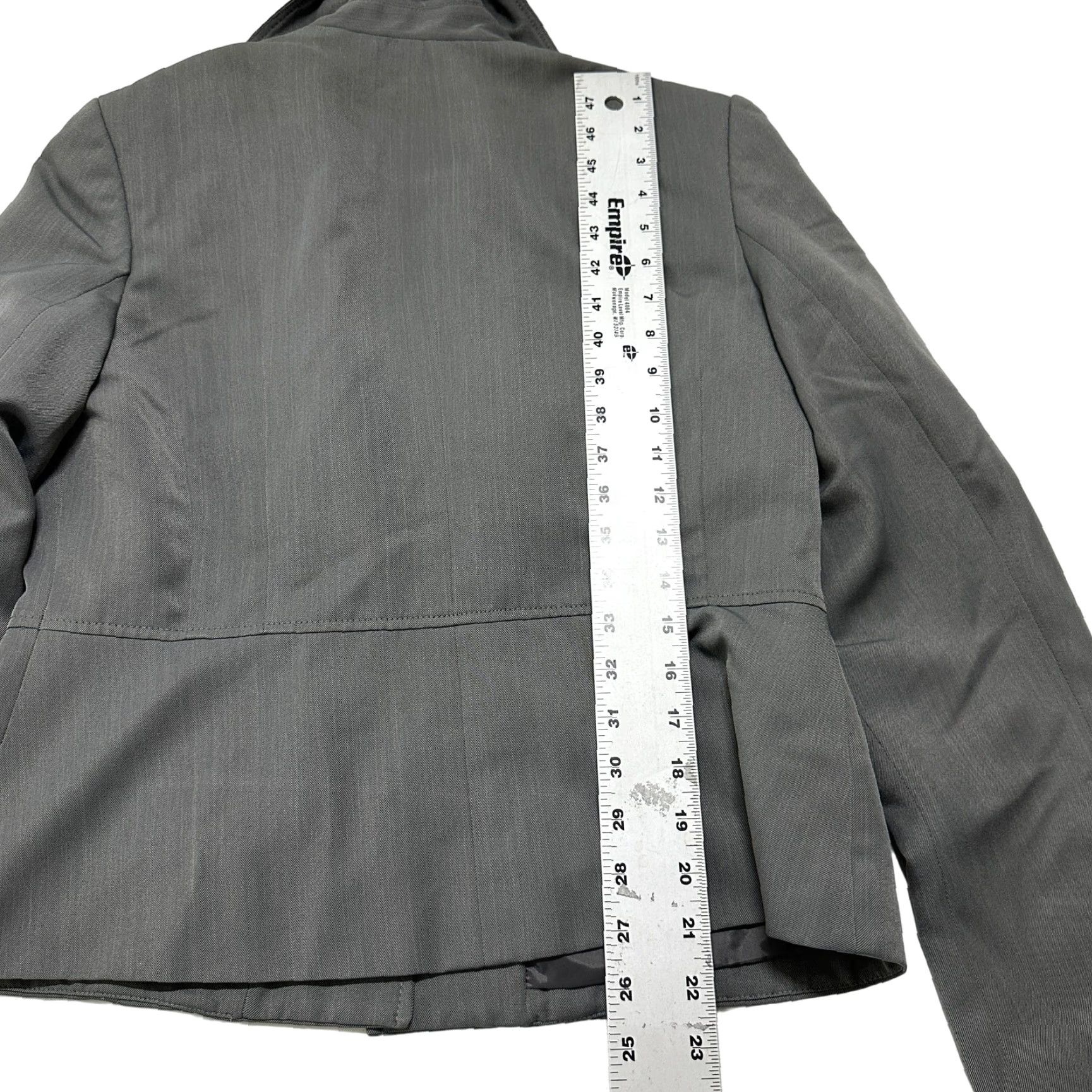 CO Nine & Co Blazer Womens Size 10 Gray Button Up Business Casual Office Career STAIN - Vintage? Size L / US 10 / IT 46 - 4 Thumbnail