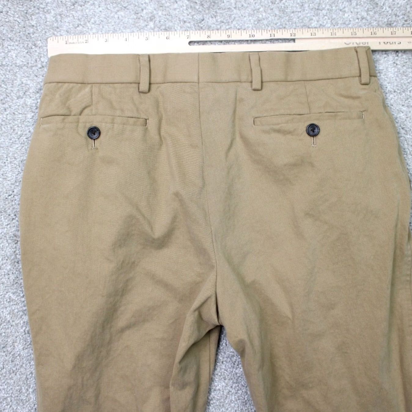 Brooks Brothers Brooks Brothers 1818 Chino Pants Mens 38x30 Beige Regular Straight Front Flat Front Knit 100% Cotton Slit Pocket Zipper Button Vintage No Size US 38 / EU 54 - 7 Thumbnail