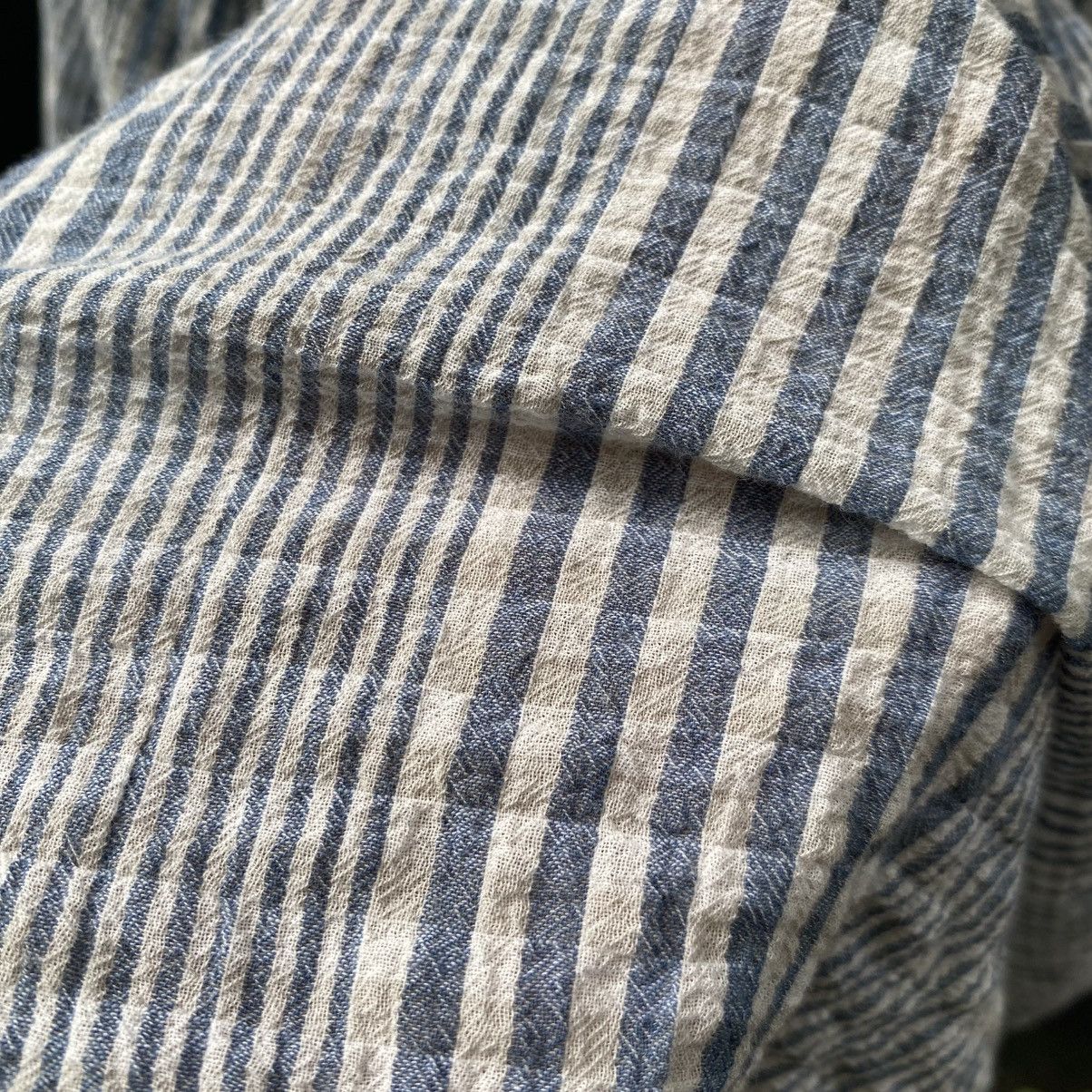 Issey Miyake Plantation Blue Striped Cotton Tunic Top Size M / US 6-8 / IT 42-44 - 12 Thumbnail