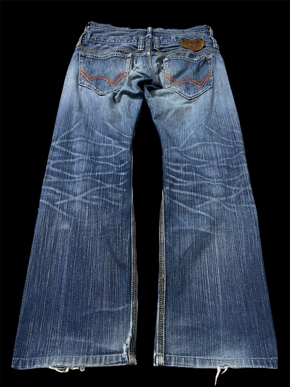 Edwin × If Six Was Nine VTG EDWIN DOUBLE WAIST DISTRESSED JEANS VERY RARE Size US 31 - 2 Thumbnail
