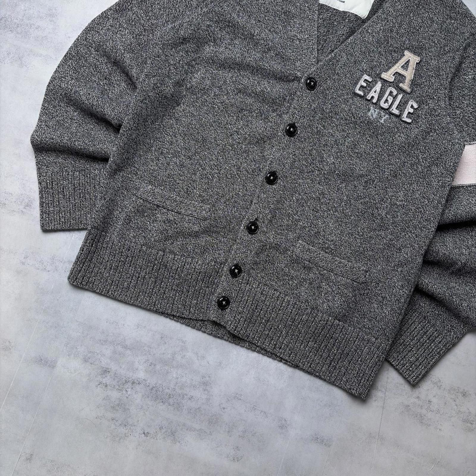 American Eagle Outfitters Y2K Grey American Eagle Grunge Skater Knit Cardigan Size US L / EU 52-54 / 3 - 4 Thumbnail