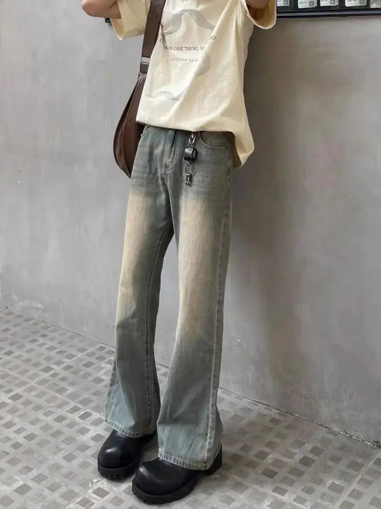 Japanese Brand Retro straight tube slightly flared loose jeans Size US 30 / EU 46 - 4 Thumbnail