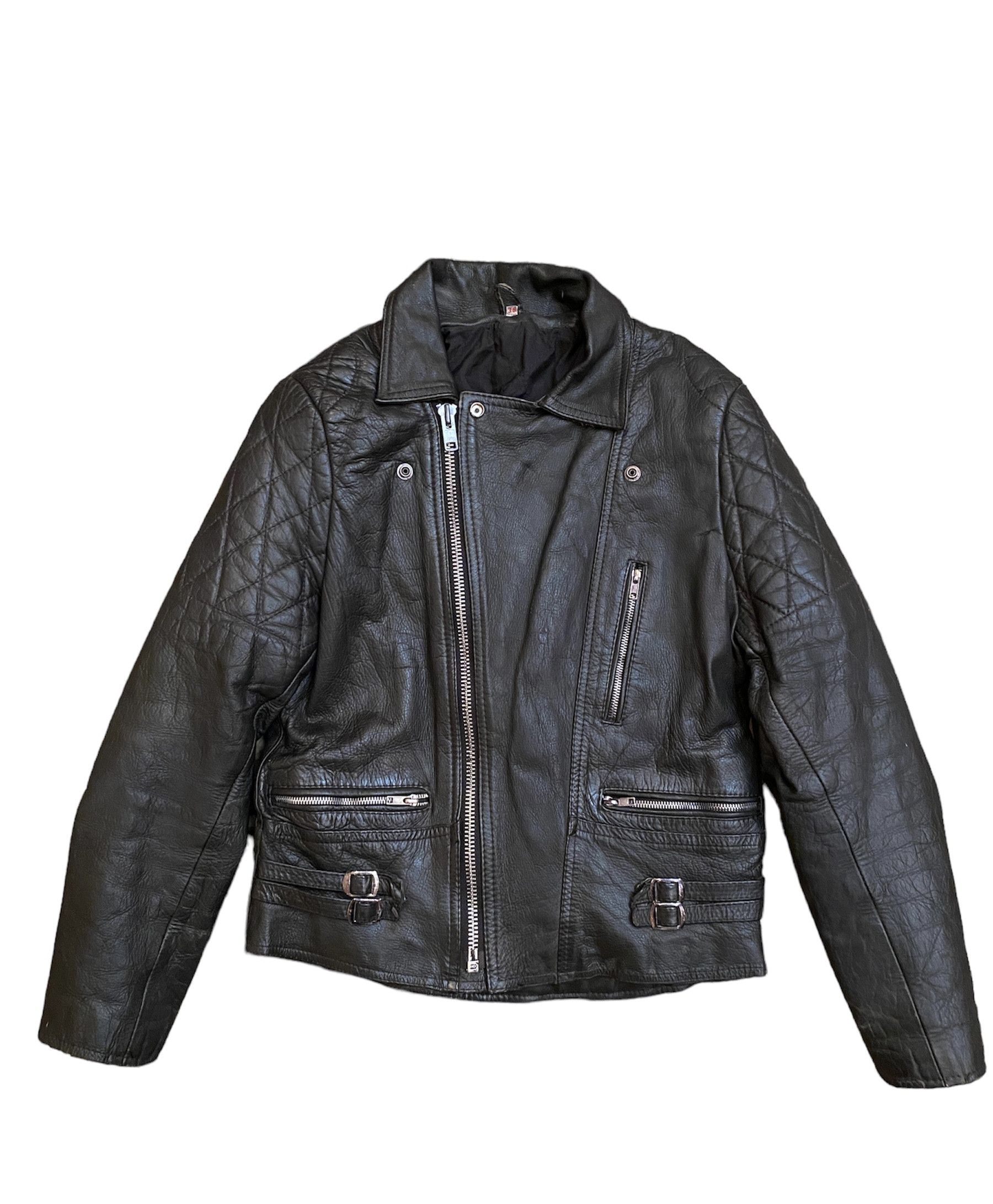 Genuine Leather UK Vintage 80s Punk style Leather Biker Jacket Size US S / EU 44-46 / 1 - 2 Thumbnail