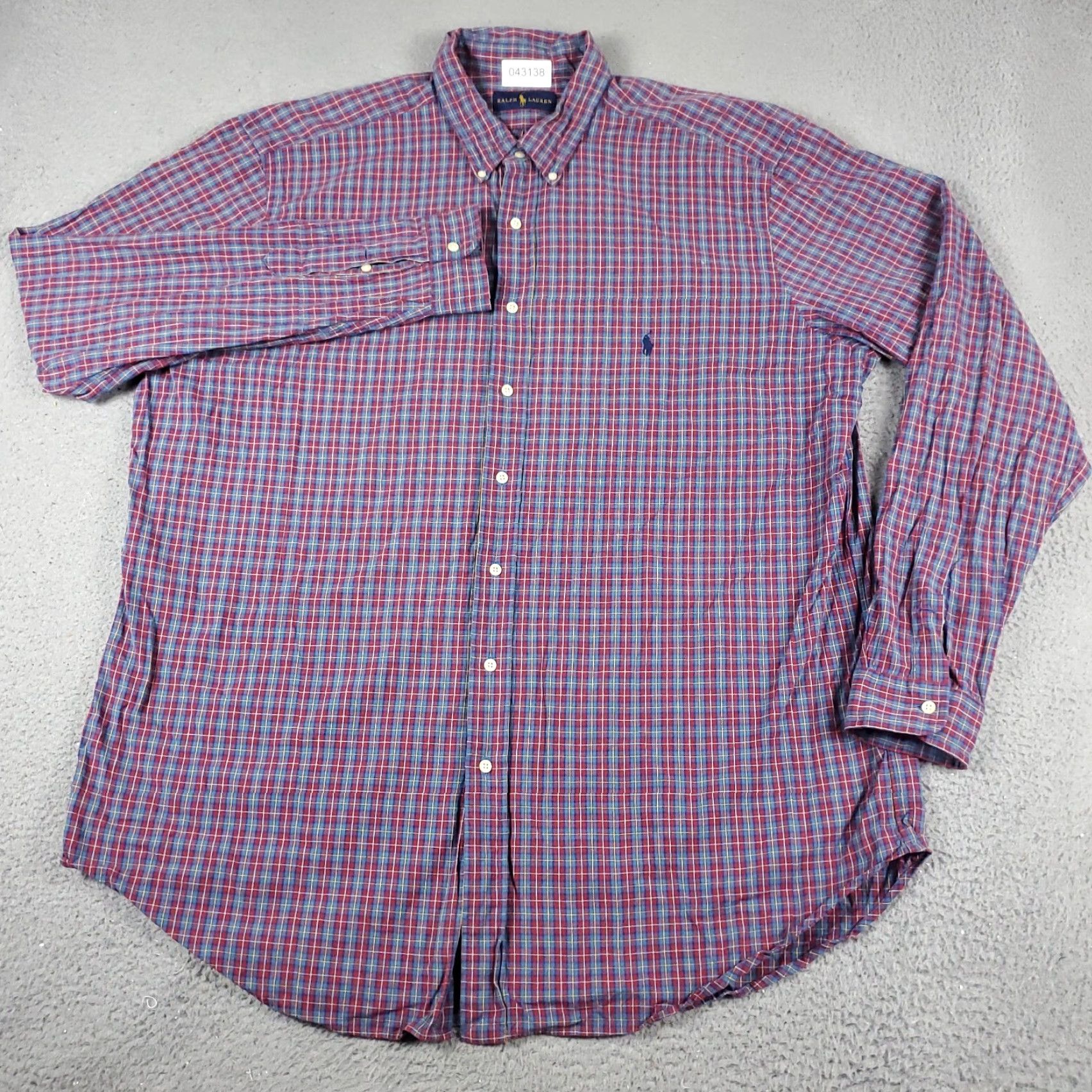 Ralph Lauren Ralph Lauren Shirt Mens 2XLT Blue Red Plaid Pony Casual Button Up Long Sleeve Shirt Size US XXL / EU 58 / 5 - 3 Thumbnail
