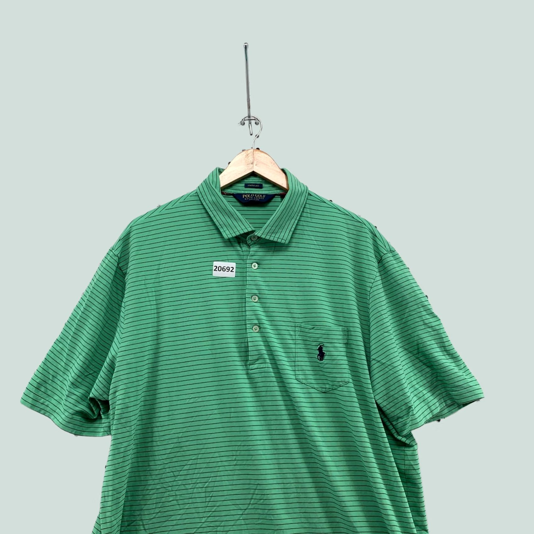 Ralph Lauren Polo Golf Ralph Lauren Shirt Men XL Stretch Lisle Green Stripe Pocket Pony Size US XL / EU 56 / 4 - 1 Thumbnail