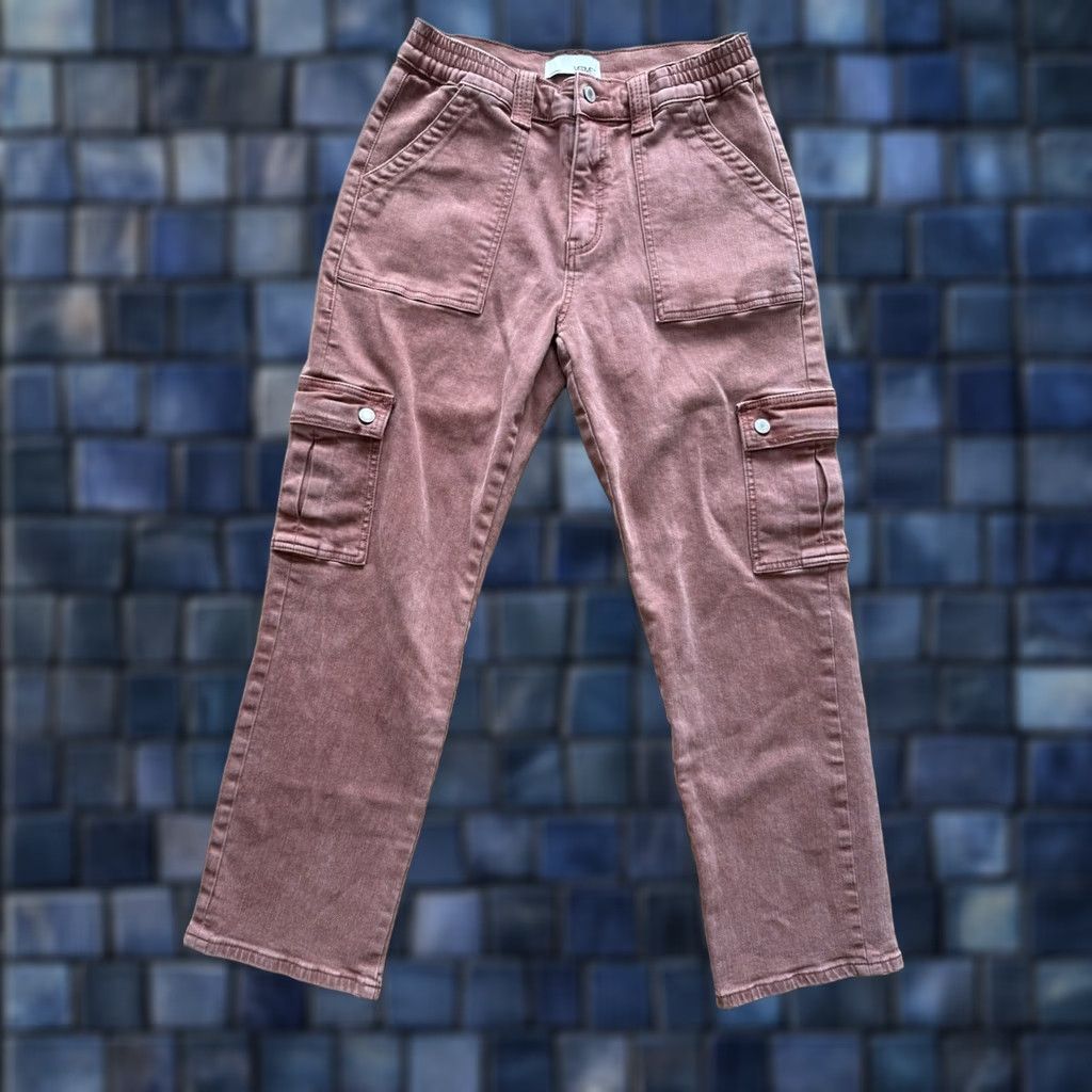 Denime Vervet Jeans Womens Size 29 Red Cargo Straight Leg Denim X-Long? Size 29" - 1 Thumbnail
