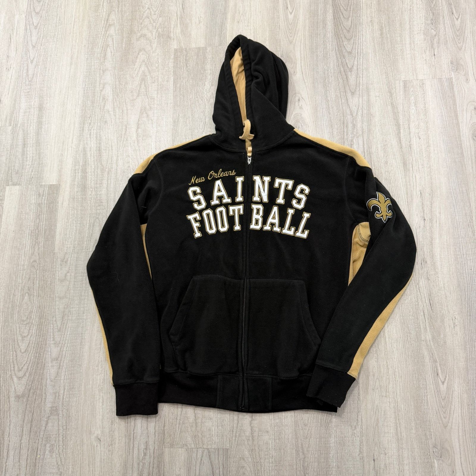 NFL New Orleans Fleece Full Zip Hoodie Extra Large Black Gold Size US XL / EU 56 / 4 - 1 Thumbnail
