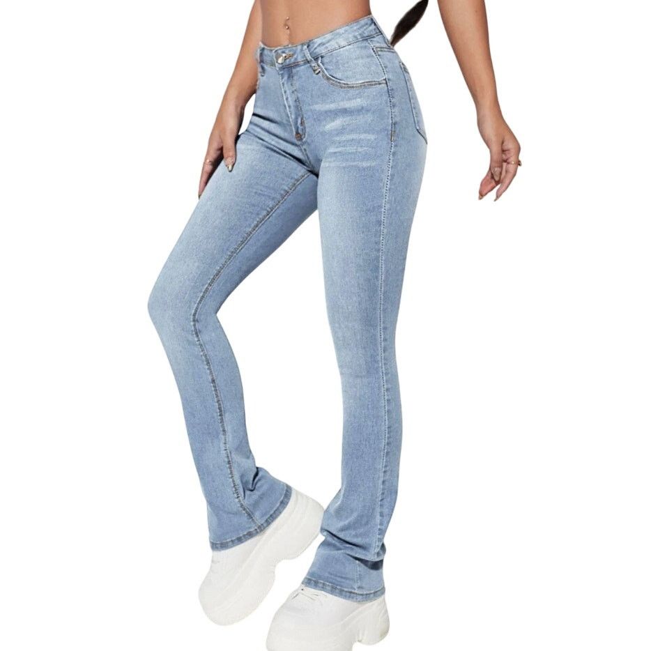 Shein Slant Pocket Flare Leg Jeans in Blue, Size XS/2 Size 26" / US 2 / IT 38 - 1 Thumbnail