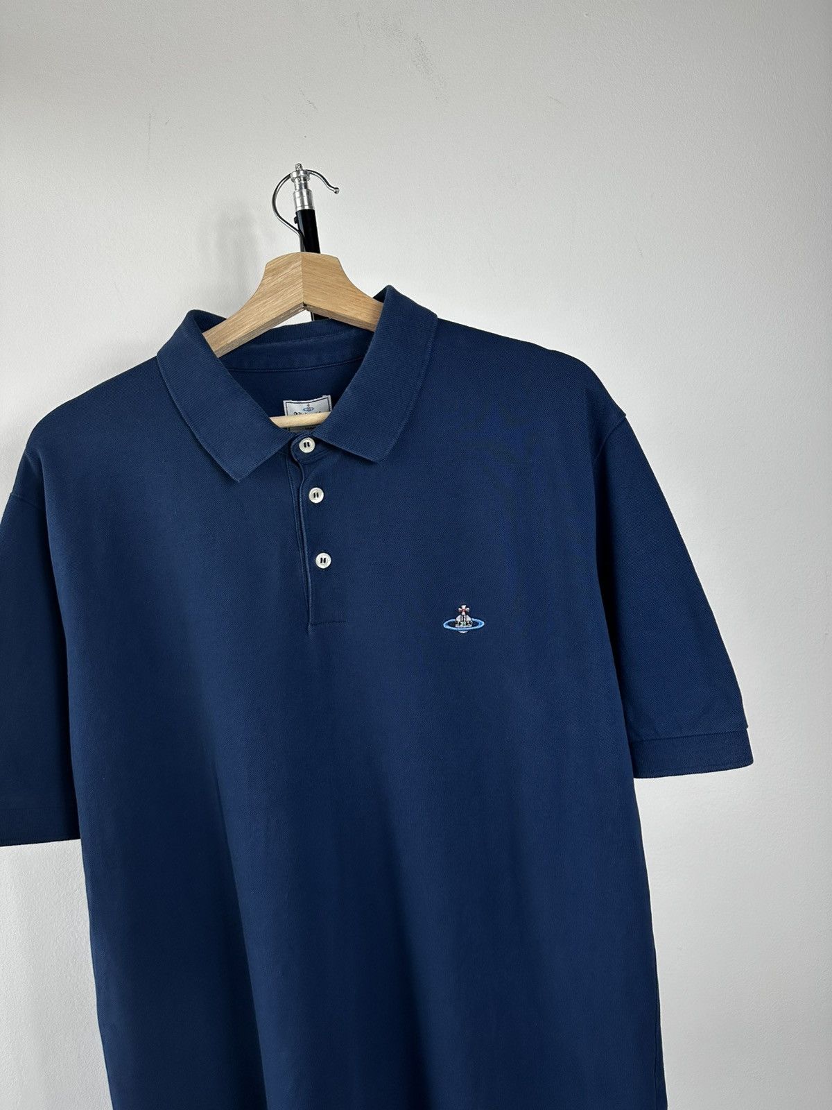Vivienne Westwood Vivienne Westwood Man Embroidered Orb Logo Pique Polo Size US XXL / EU 58 / 5 - 2 Thumbnail