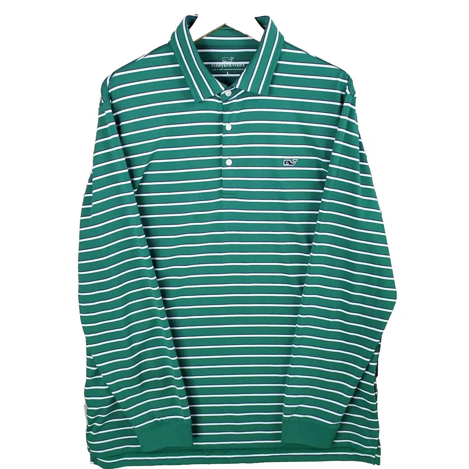 Vineyard Vines VINEYARD VINES Polo Shirt Size Large Green Performance Golf Long Sleeve Mens Size US L / EU 52-54 / 3 - 2 Thumbnail