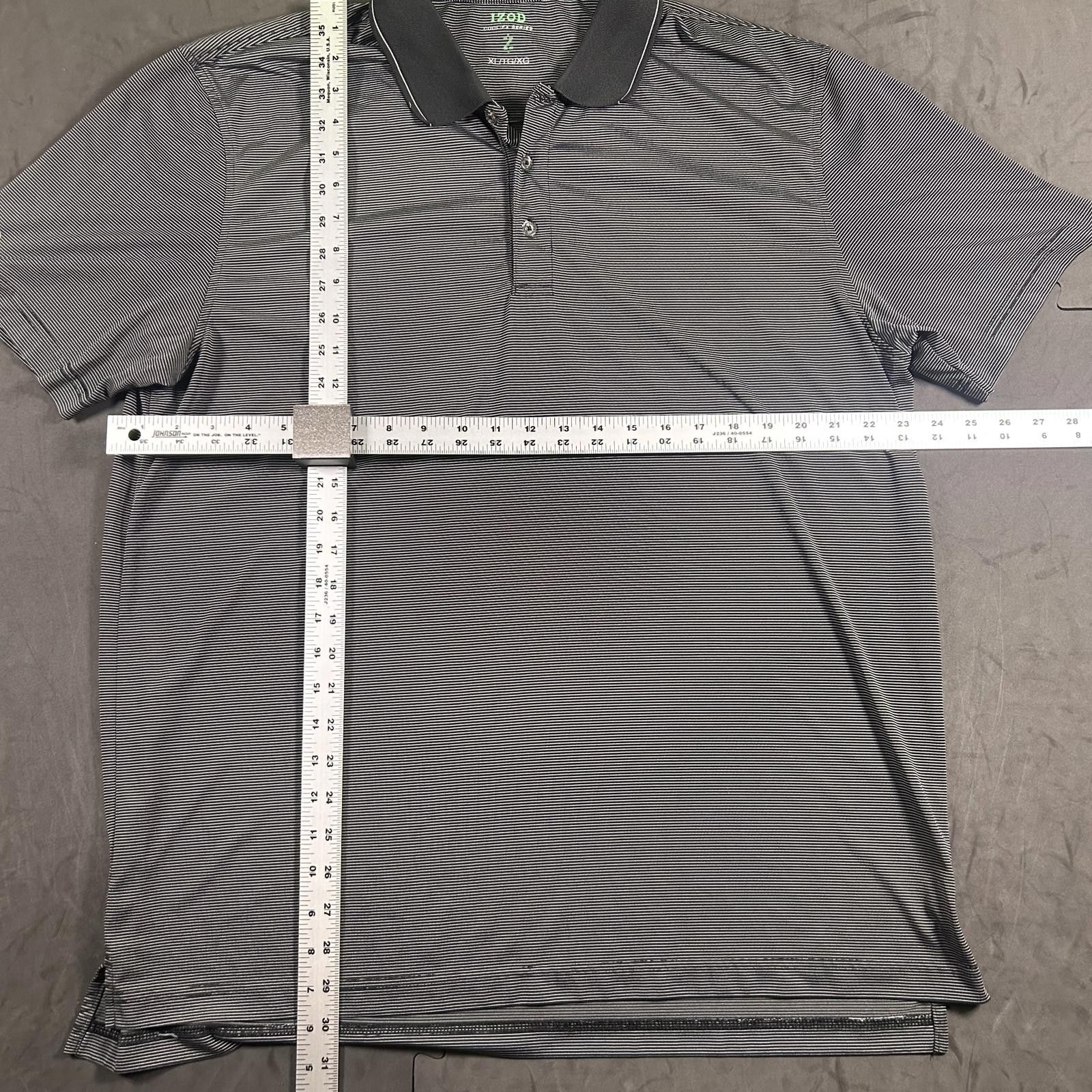 Izod IZOD Men's Black striped Golf Polo Shirt XL Size US XL / EU 56 / 4 - 2 Thumbnail