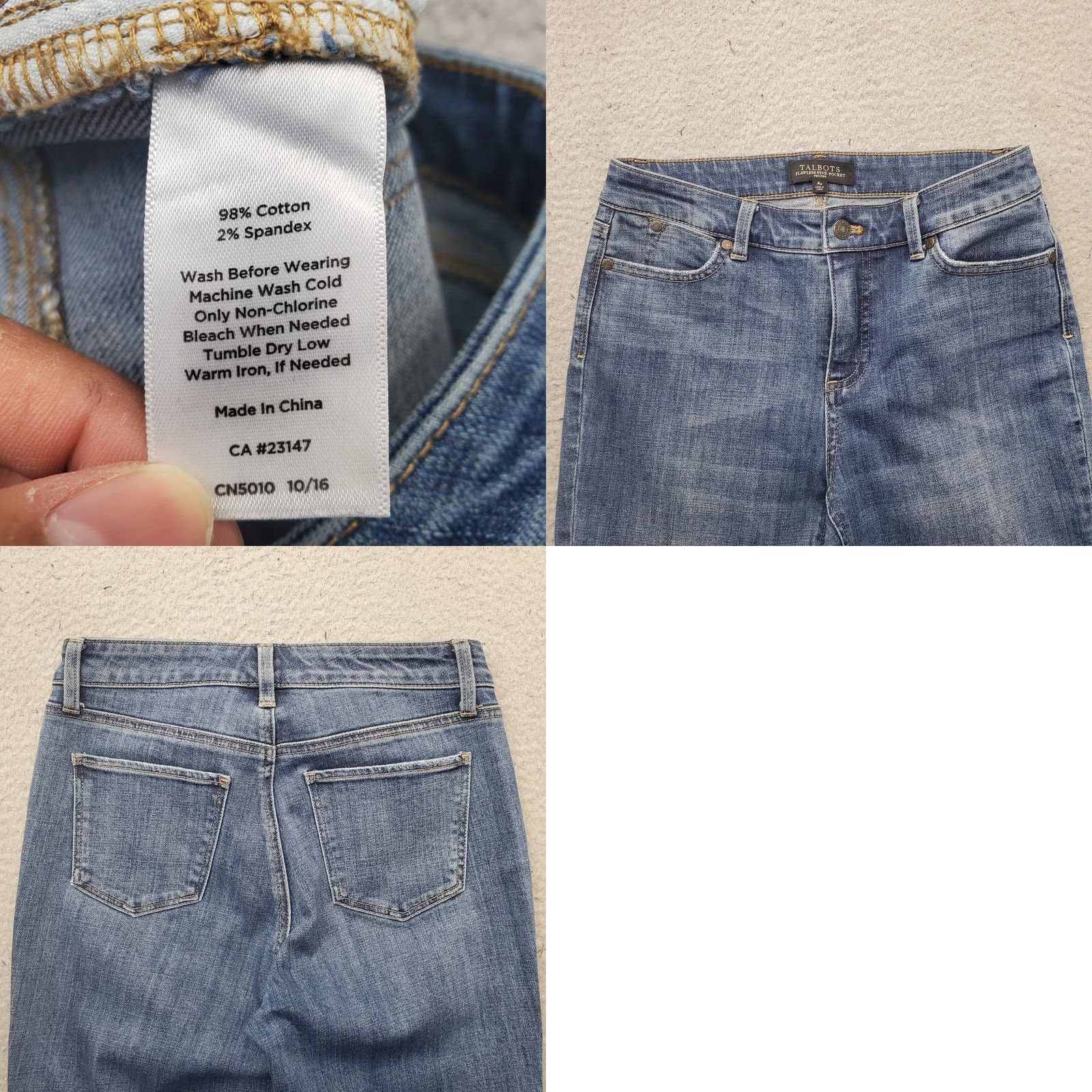 Talbots Talbots Jeans Womens 4P Blue Denim Flawless Five Pocket Streetwear Frayed Hem Jeans Womens 4P Blue Denim Five Pocket Streetwear Frayed Hem Size 27" / US 4 / IT 40 - 8 Thumbnail