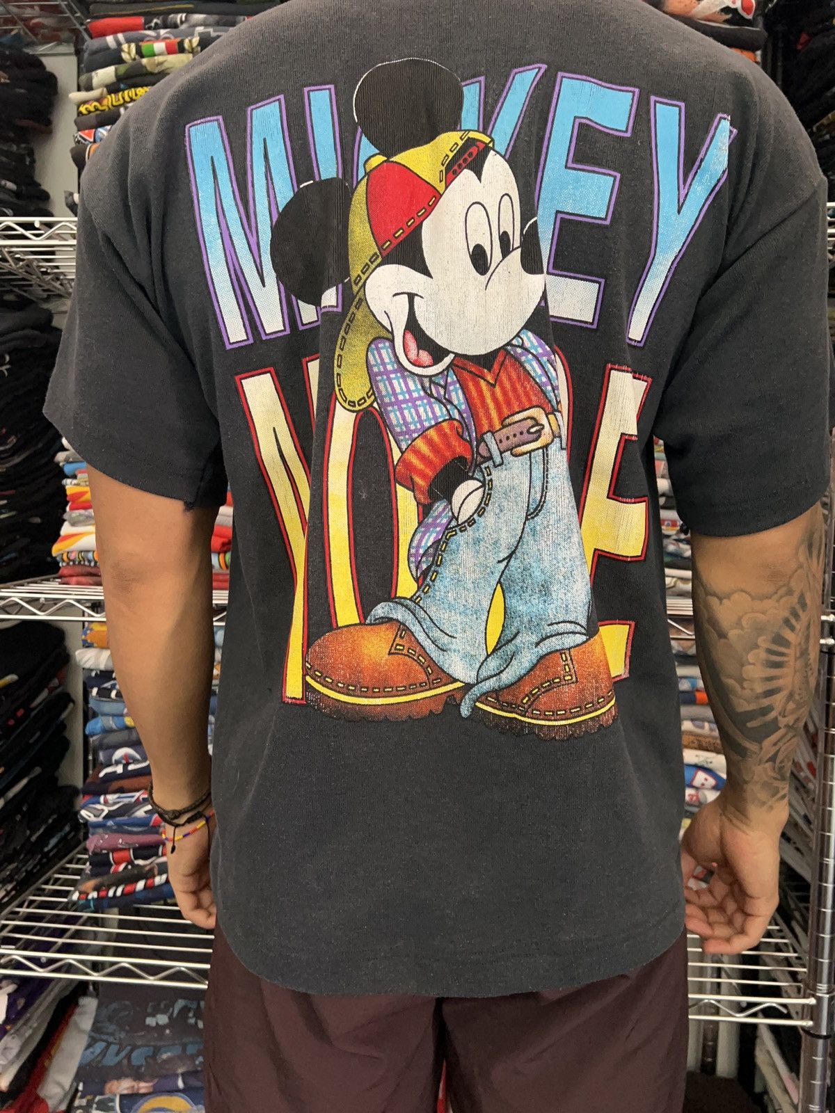 Disney 90s Mickey Mouse Hip Hop Tee Bootleg Size US L / EU 52-54 / 3 - 3 Thumbnail
