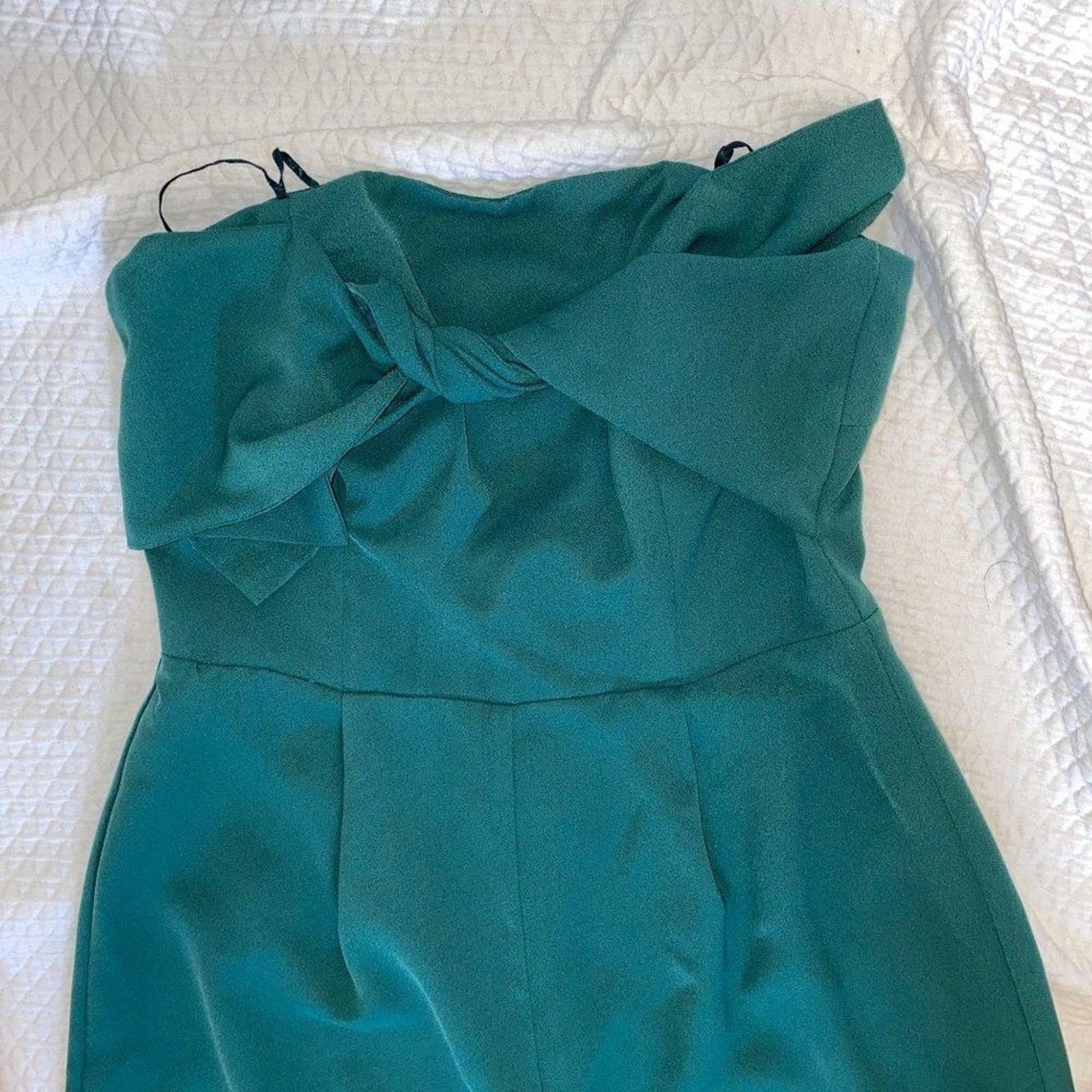 Other 19 Cooper Strapless Crepe Emerald Green Jumpsuit | Sz S Size 27" / US 4 / IT 40 - 3 Thumbnail