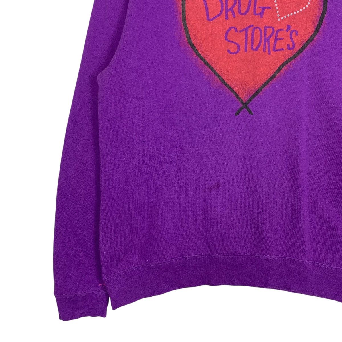 Japanese Brand DRUG STORE’S Girl Love Graphics Purple Sweatshirt #1466-C66 Size ONE SIZE - 3 Thumbnail