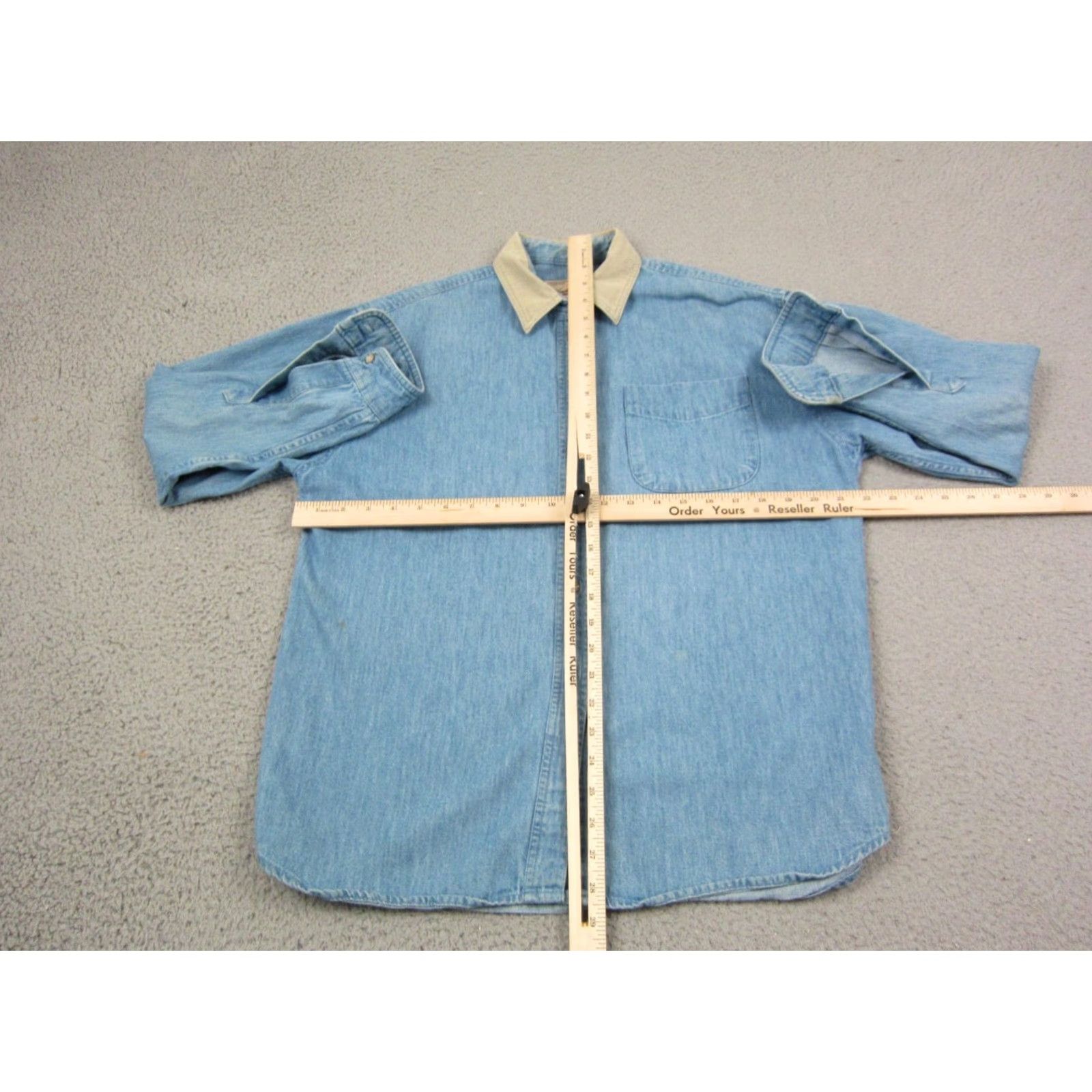 Vintage Woolrich Shirt Womens M Button-Up Denim Blue 90s Vintage Casual Workwear Pockets Regular Fit JS9 Size M / US 6-8 / IT 42-44 - 7 Thumbnail