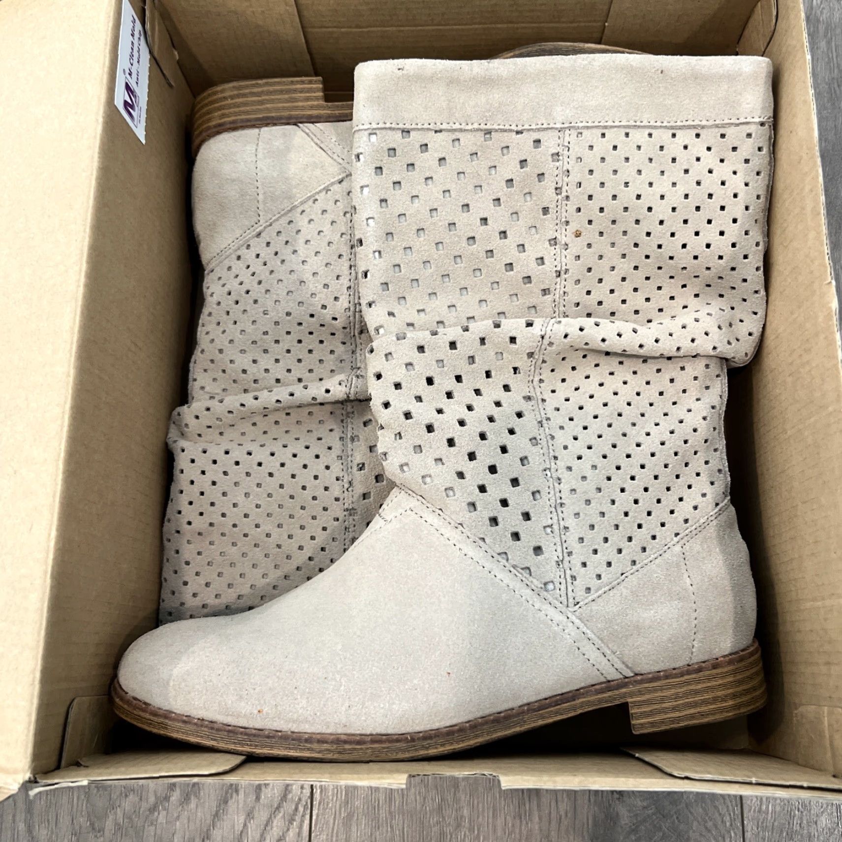 Toms TOMS Serra Low Heel Boots Size 7.5 Brown Suede Perforated Womens Size US 5.5 / IT 35.5 - 8 Thumbnail