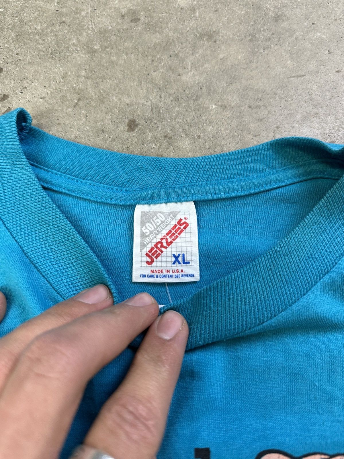 Vintage Vintage Humor Tee Bird Droppings Funny XL Baby Blue 80s Size US XL / EU 56 / 4 - 4 Thumbnail