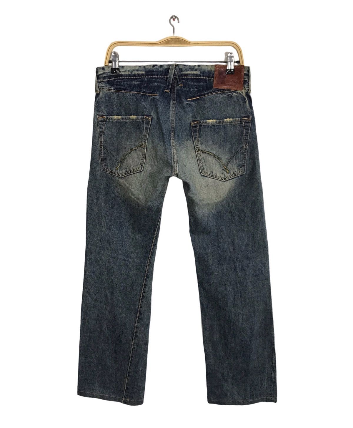 Japanese Brand Blue Way Nippon Faded Indigo Denim Fits Size 31 Size US 31 - 2 Thumbnail