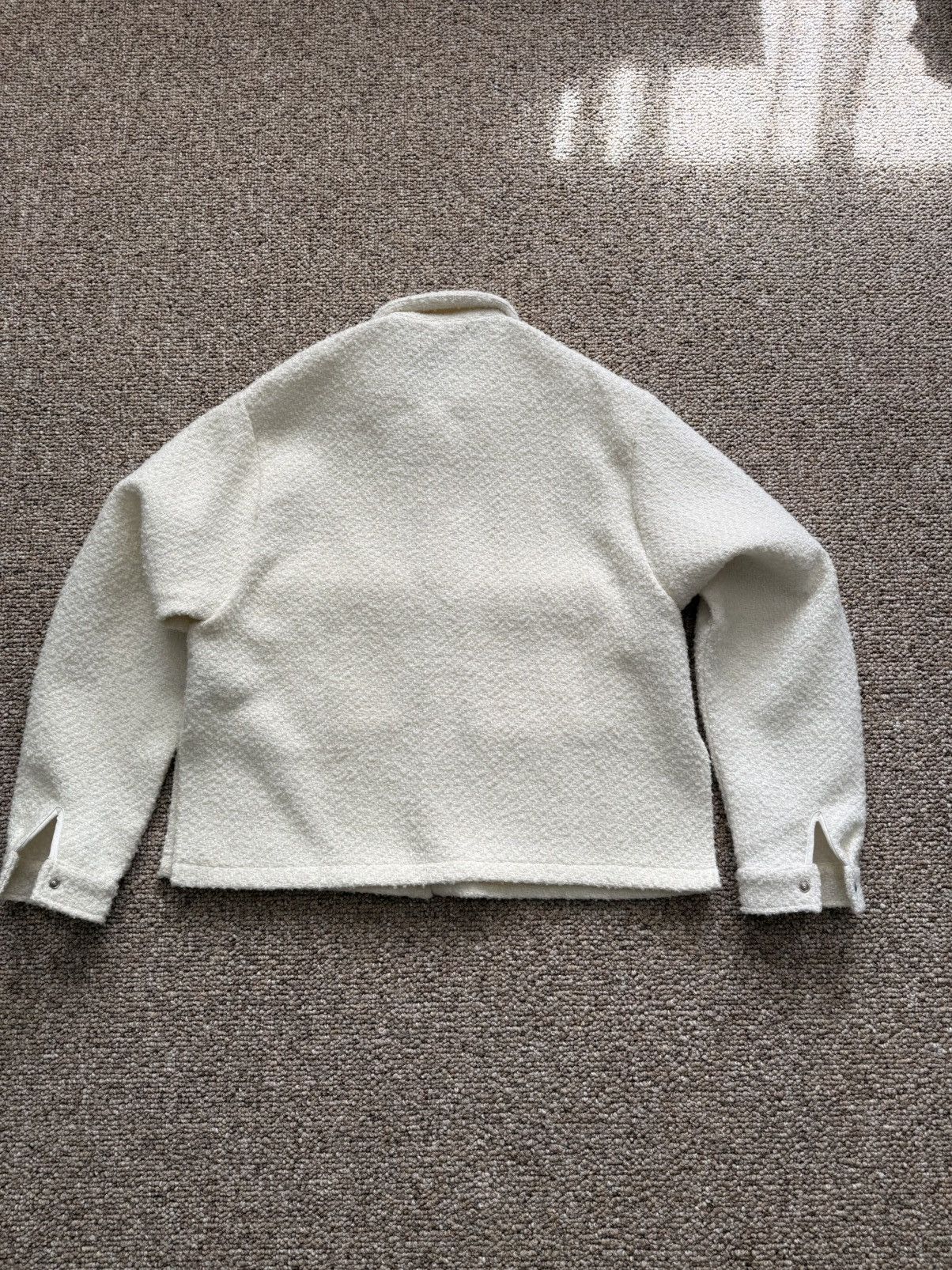Fugazi Random Snap Tweed Overshirt Cream Size US M / EU 48-50 / 2 - 2 Thumbnail