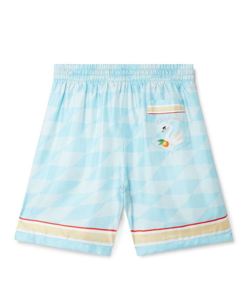 Casablanca o1mle0326 Drawstring Silk Shorts in Blue Size US 30 / EU 46 - 2 Thumbnail