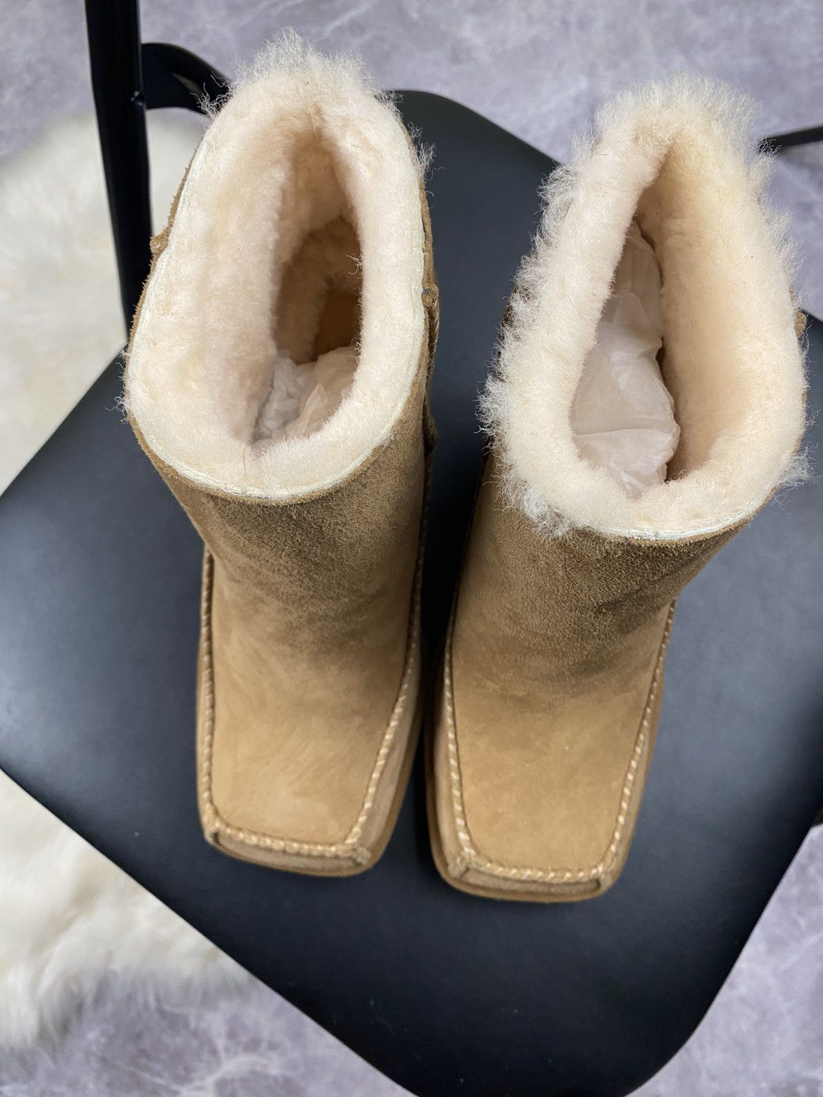 Eckhaus Latta Ugg X Eckhaus Latta Beige Square Toe Heel Boots Size: 37 Size US 7 / IT 37 - 3 Thumbnail