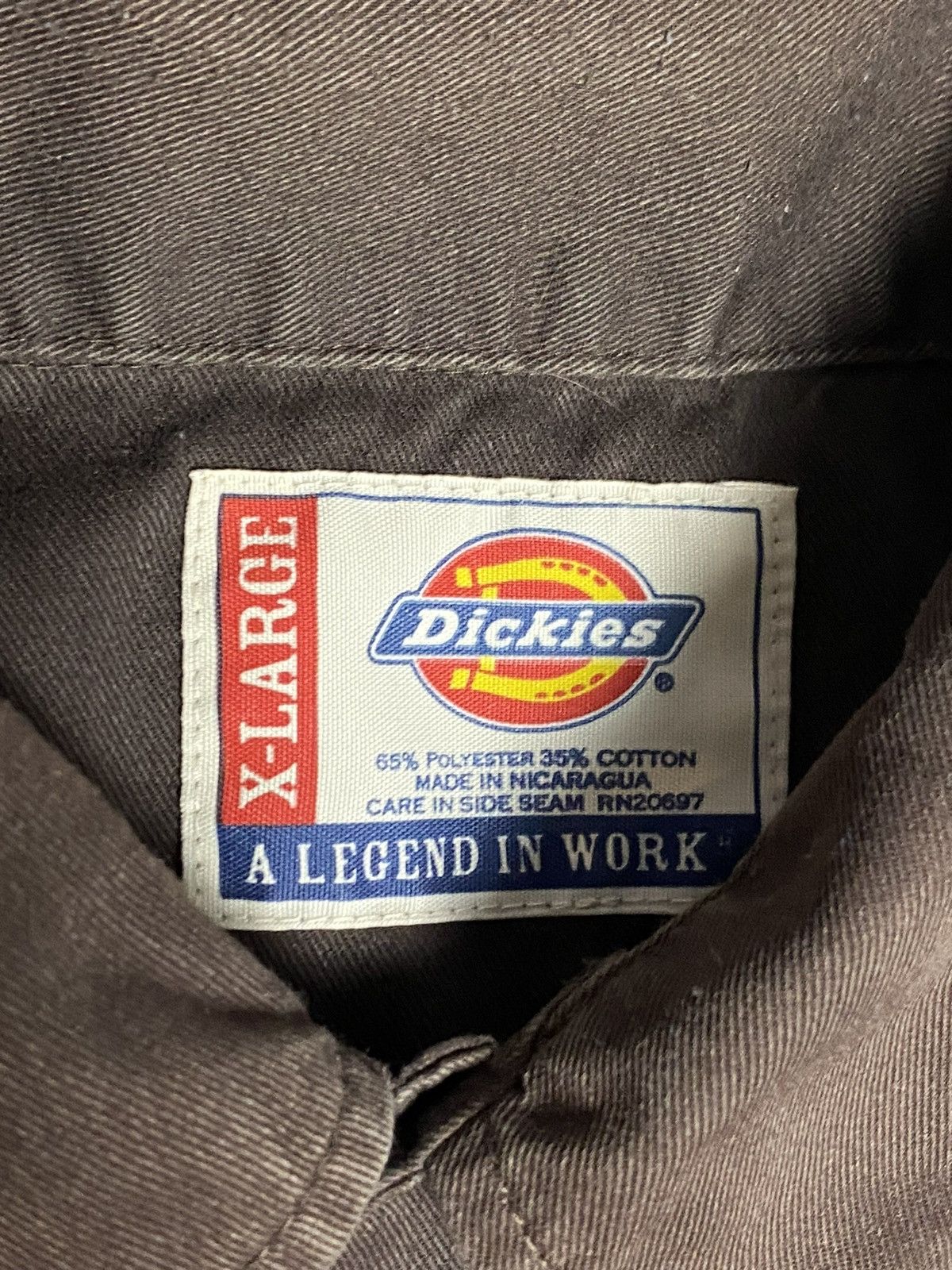 Dickies Vtg Dickies Work Faded Shirt Long Sleeve Brown/Khaki Size XL Size US XL / EU 56 / 4 - 22 Thumbnail